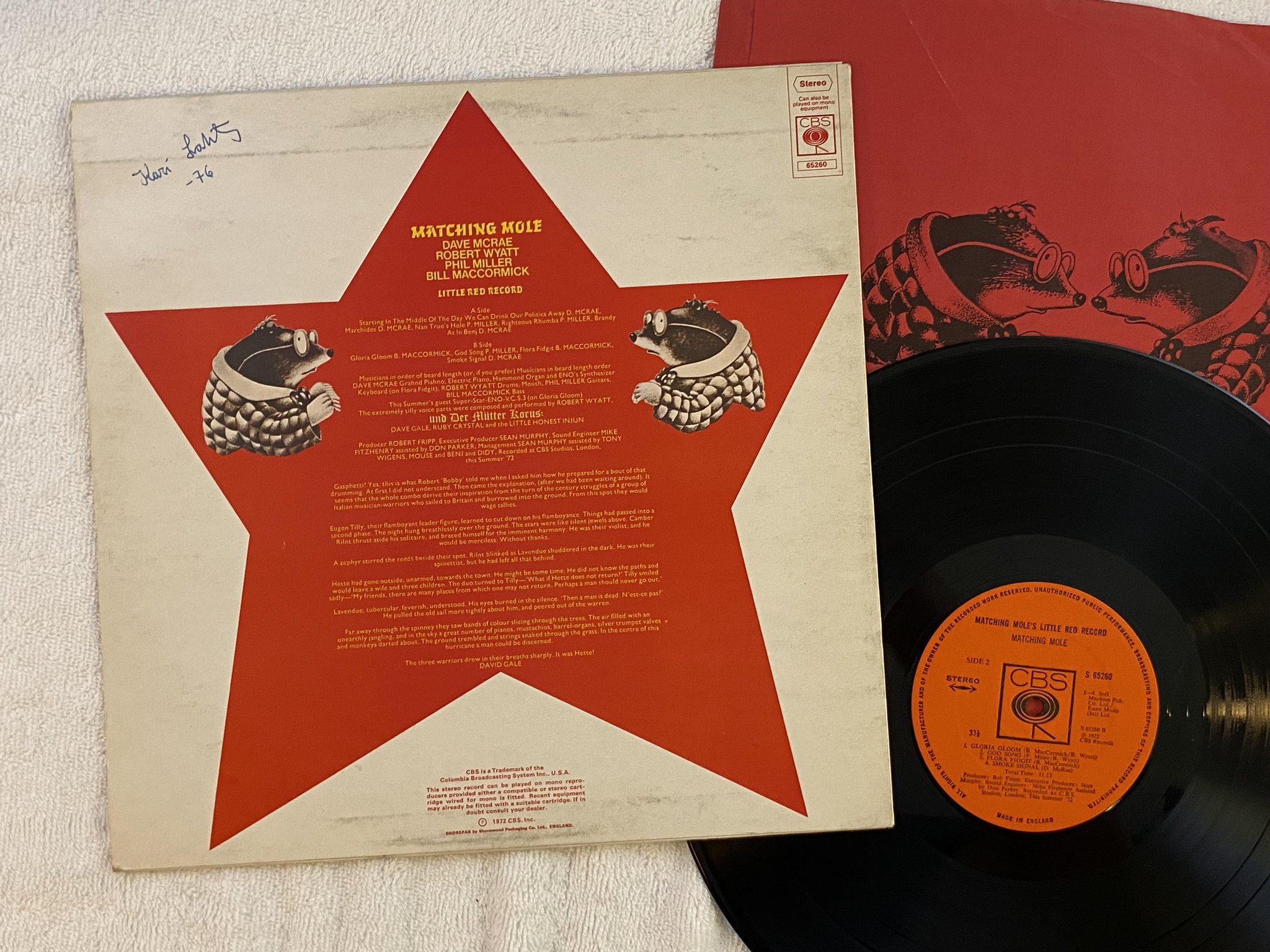 Omslagsbild för skivan MATCHING MOLE Little Red Record LP -72 UK CBS S 65260
