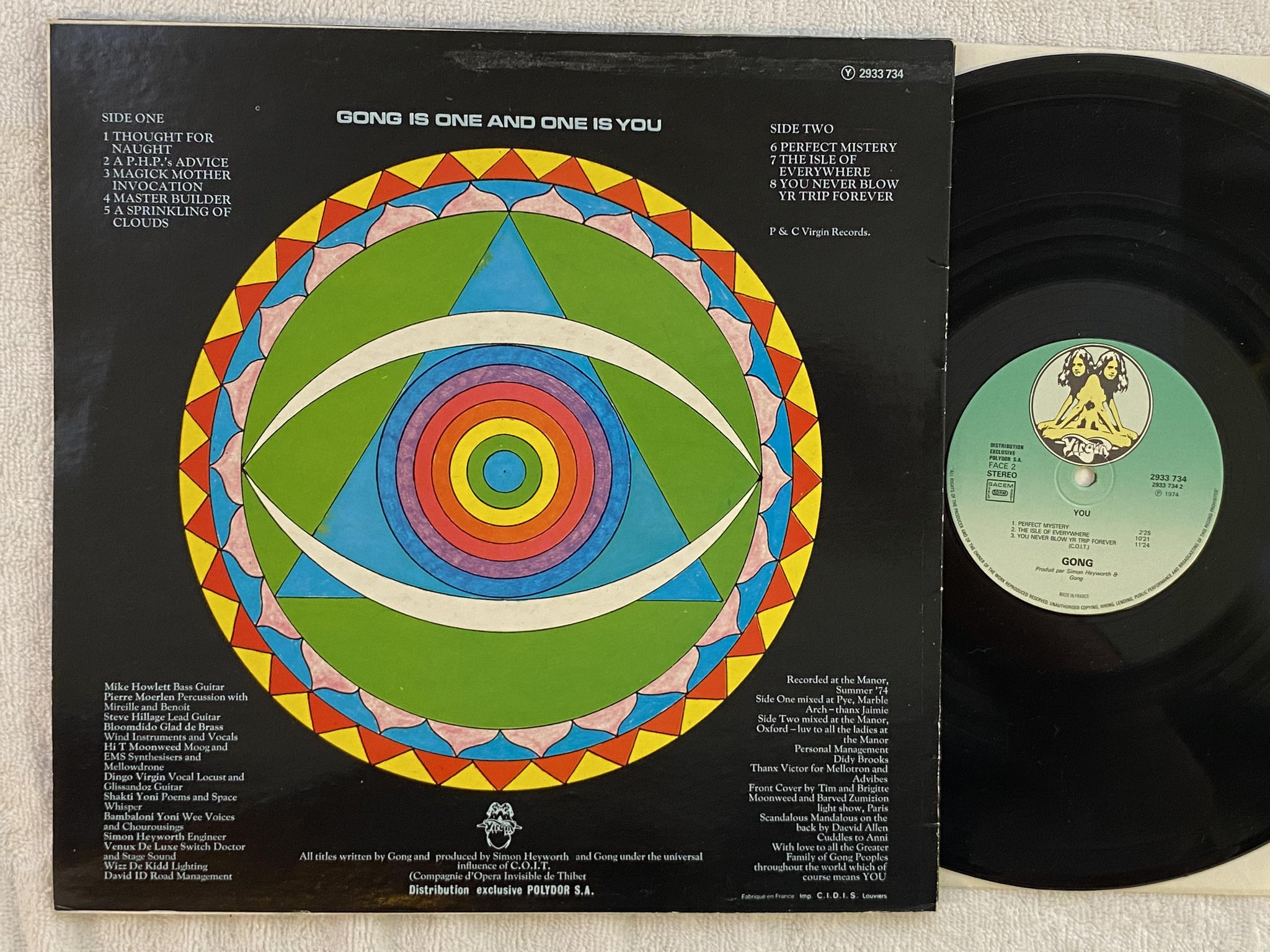 Omslagsbild för skivan GONG you LP re Fra VIRGIN 2933734