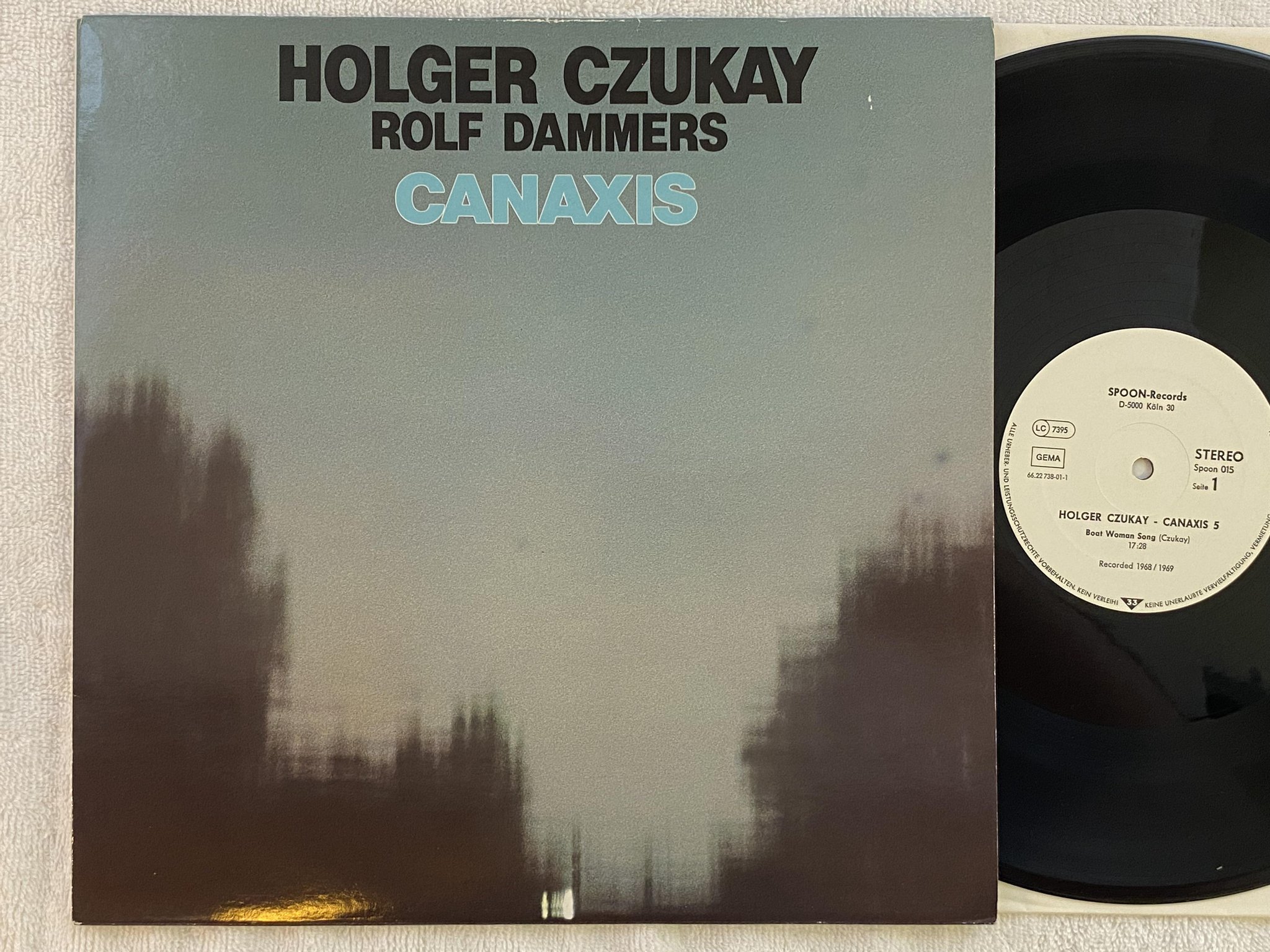 Omslagsbild för skivan HOLGER CZUKAY canaxis LP Ger SPOON RECORDS SPOON 015 ** Musique Concrète **