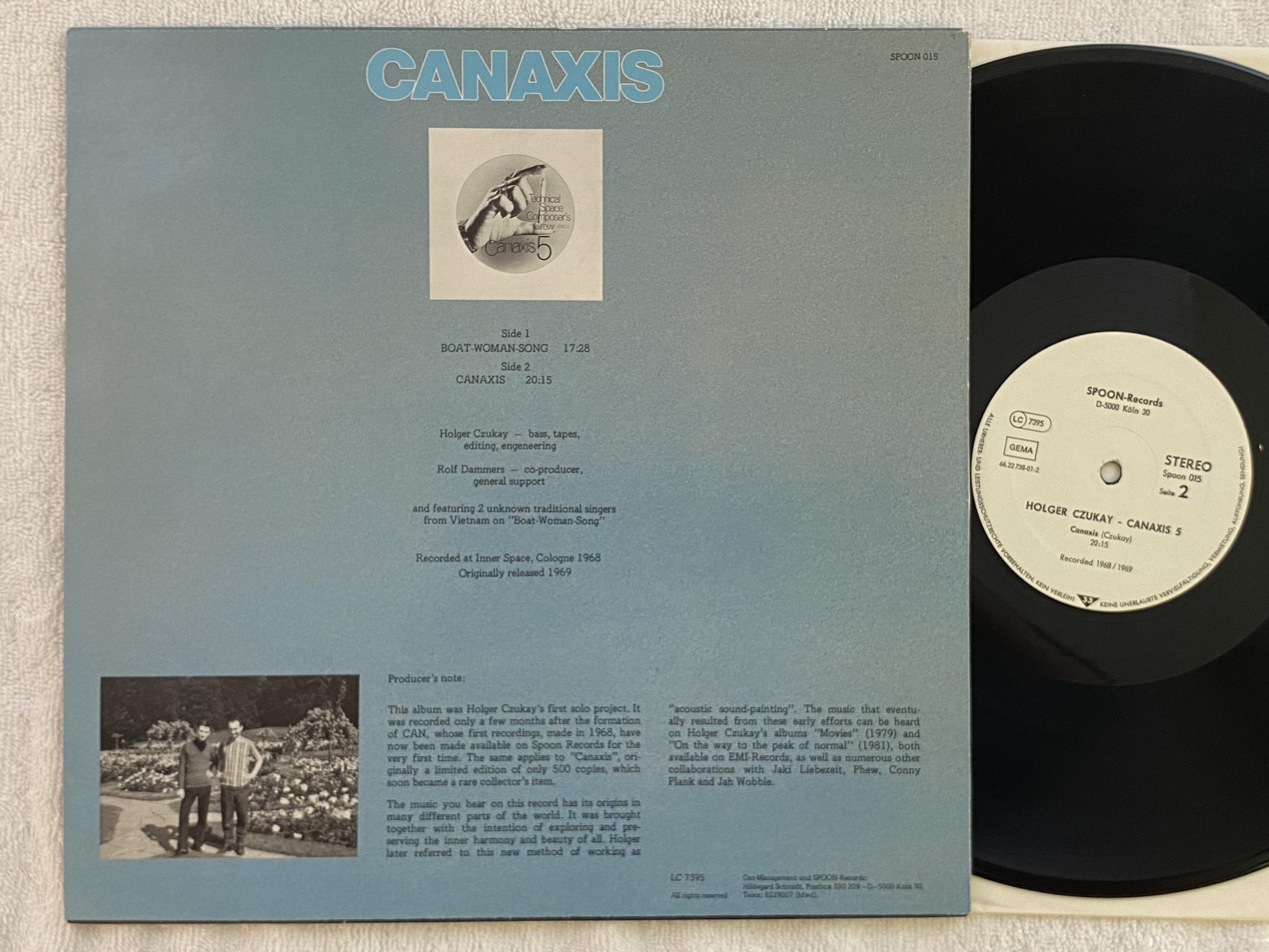 Omslagsbild för skivan HOLGER CZUKAY canaxis LP Ger SPOON RECORDS SPOON 015 ** Musique Concrète **
