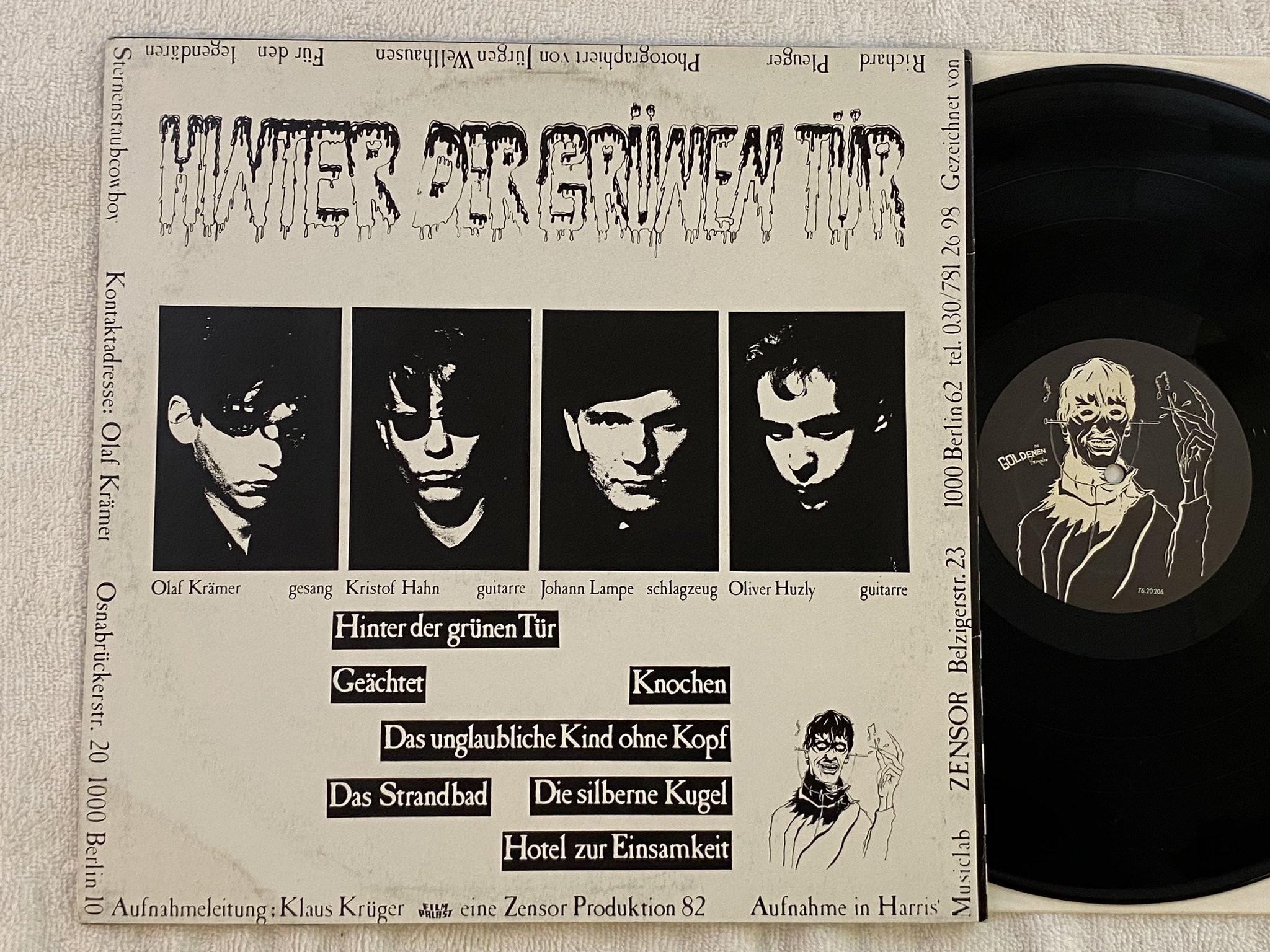 Omslagsbild för skivan DIE GOLDENEN VAMPIRE Hinter Der Grünen Tür 12"ep -82 Ger ZENSOR 76.20.206