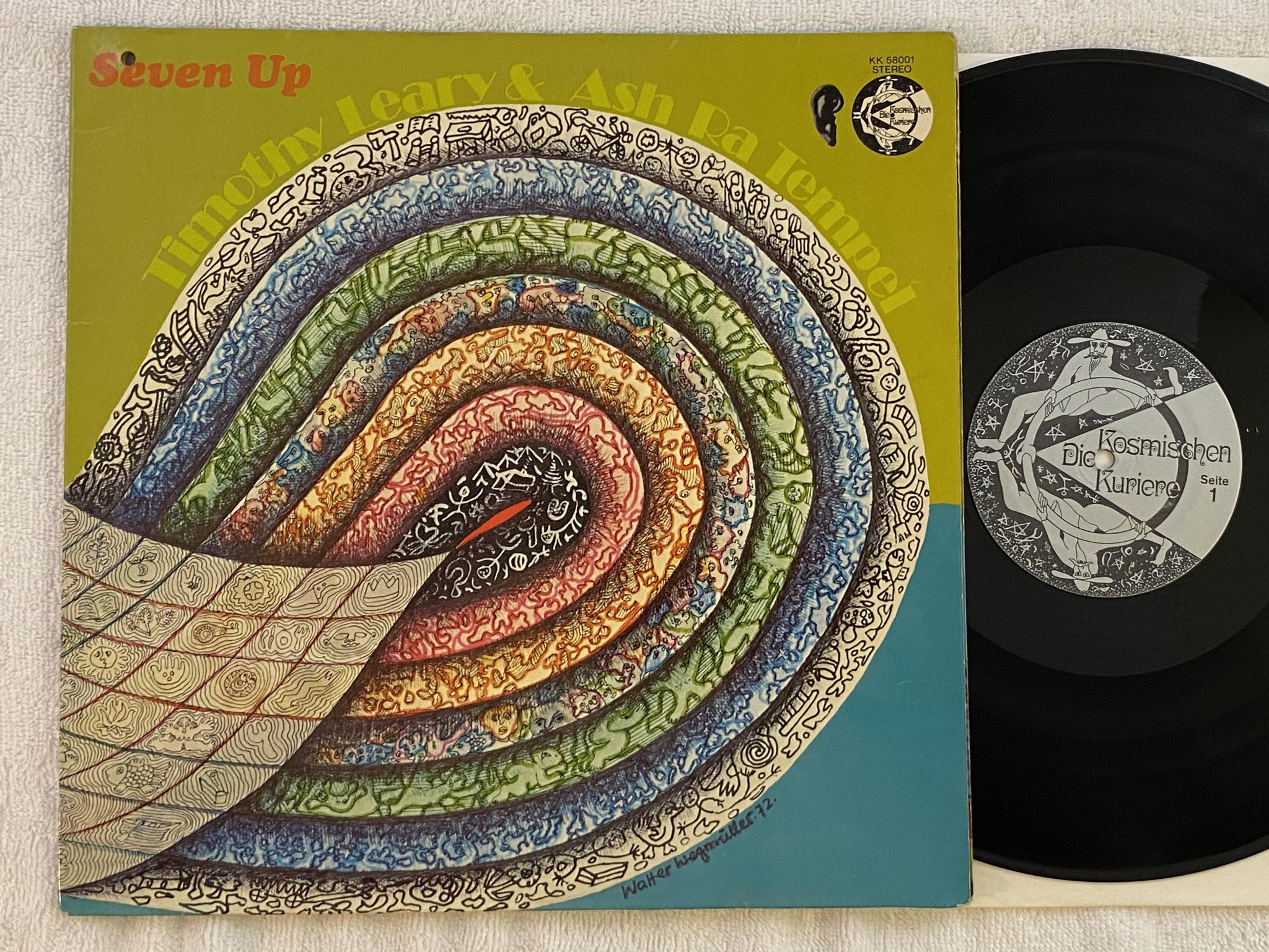 Omslagsbild för skivan Timothy Leary & Ash Ra Tempel - seven up LP -73 Ger OHR KK 58.001 ** Kraut ***