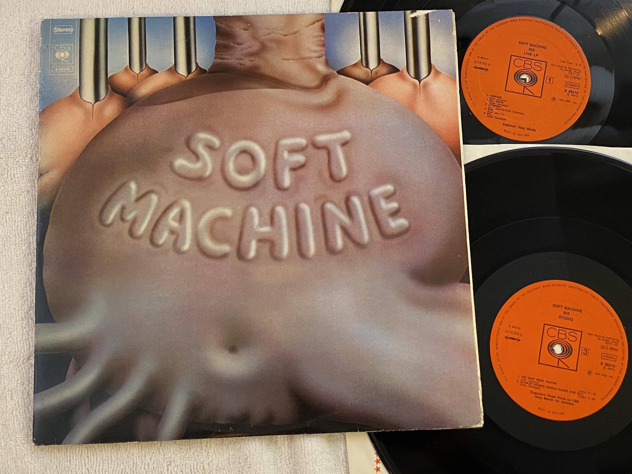 Omslagsbild för skivan SOFT MACHINE six (live) 2xLP -73 Hol CBS S 68214