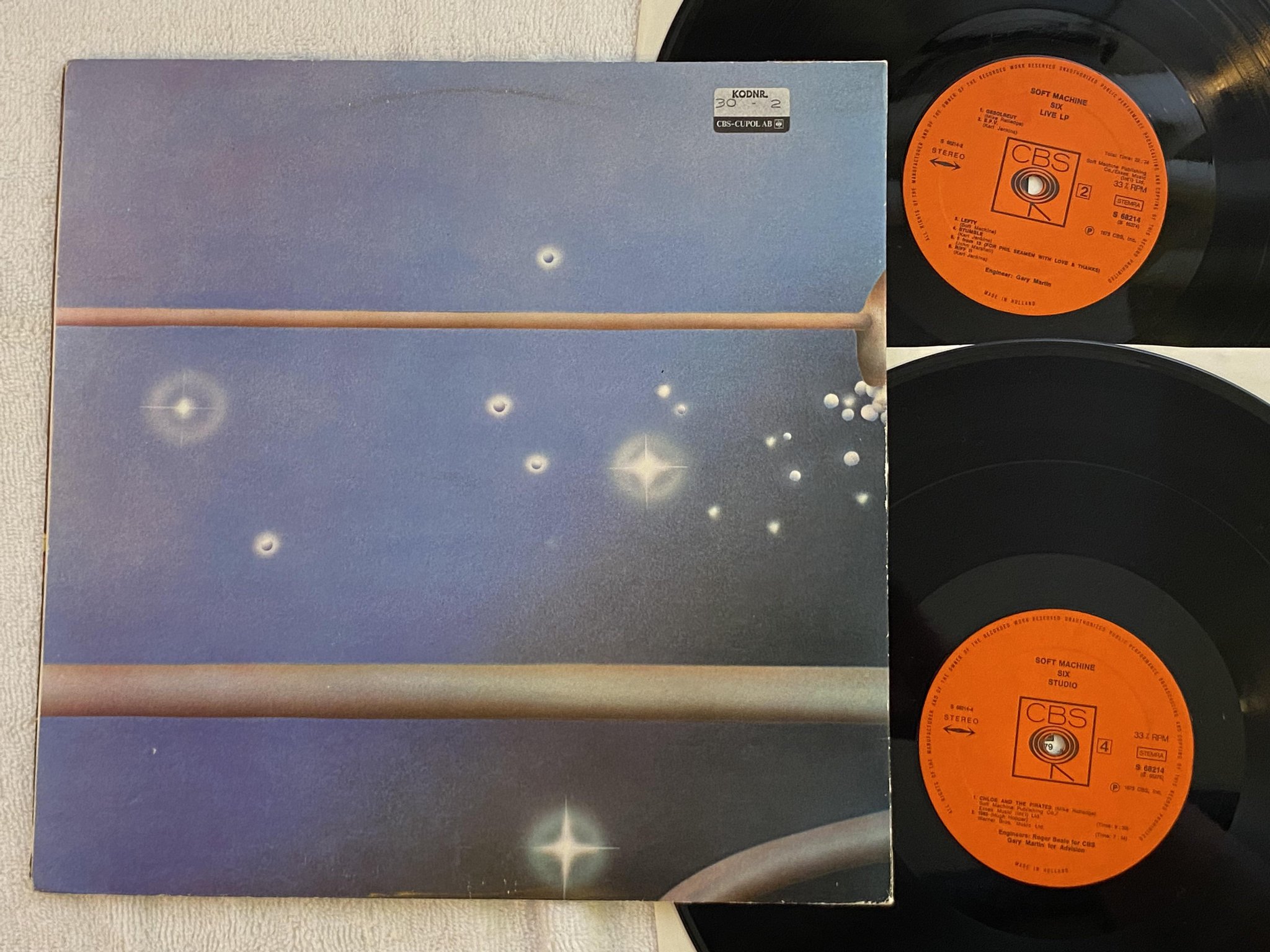 Omslagsbild för skivan SOFT MACHINE six (live) 2xLP -73 Hol CBS S 68214