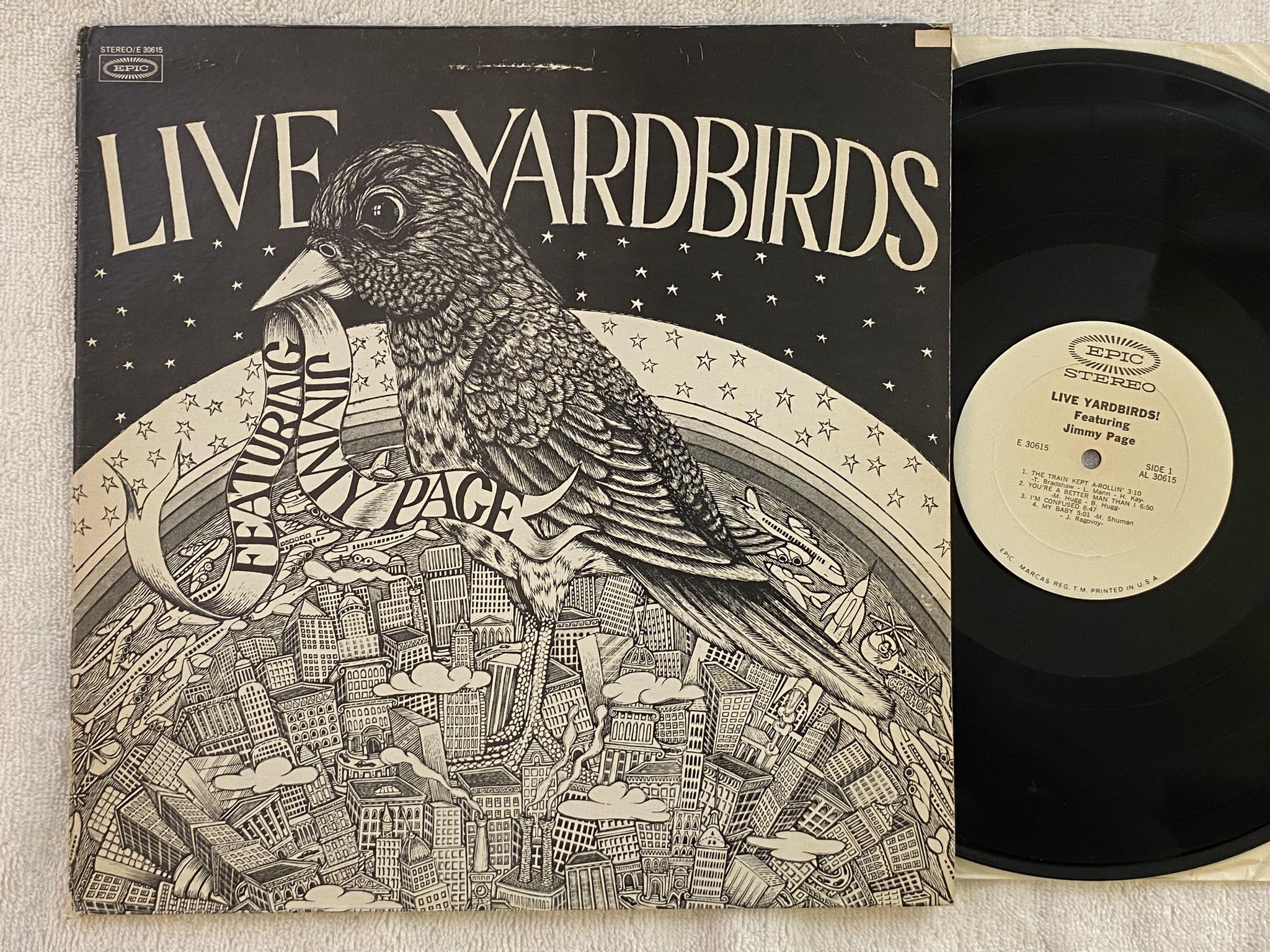 Omslagsbild för skivan THE YARDBIRDS live! LP EPIC E 30615