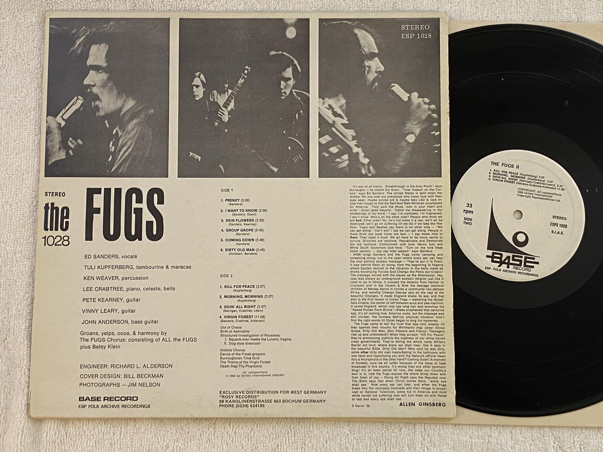 Omslagsbild för skivan THE FUGS II LP Ita BASE ESP 1028