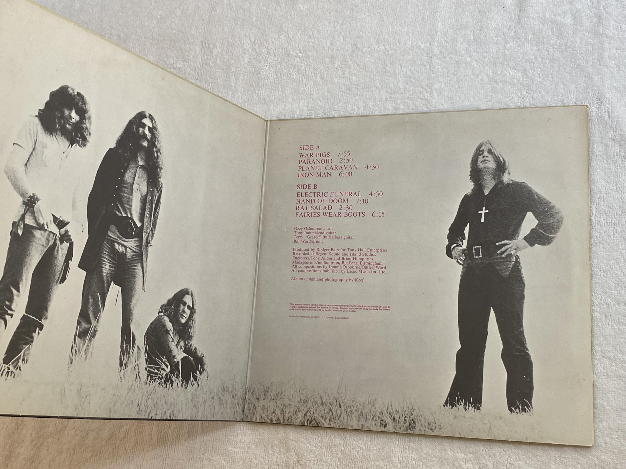 Omslagsbild för skivan BLACK SABBATH paranoid LP -70 Ger VERTIGO 6360 011