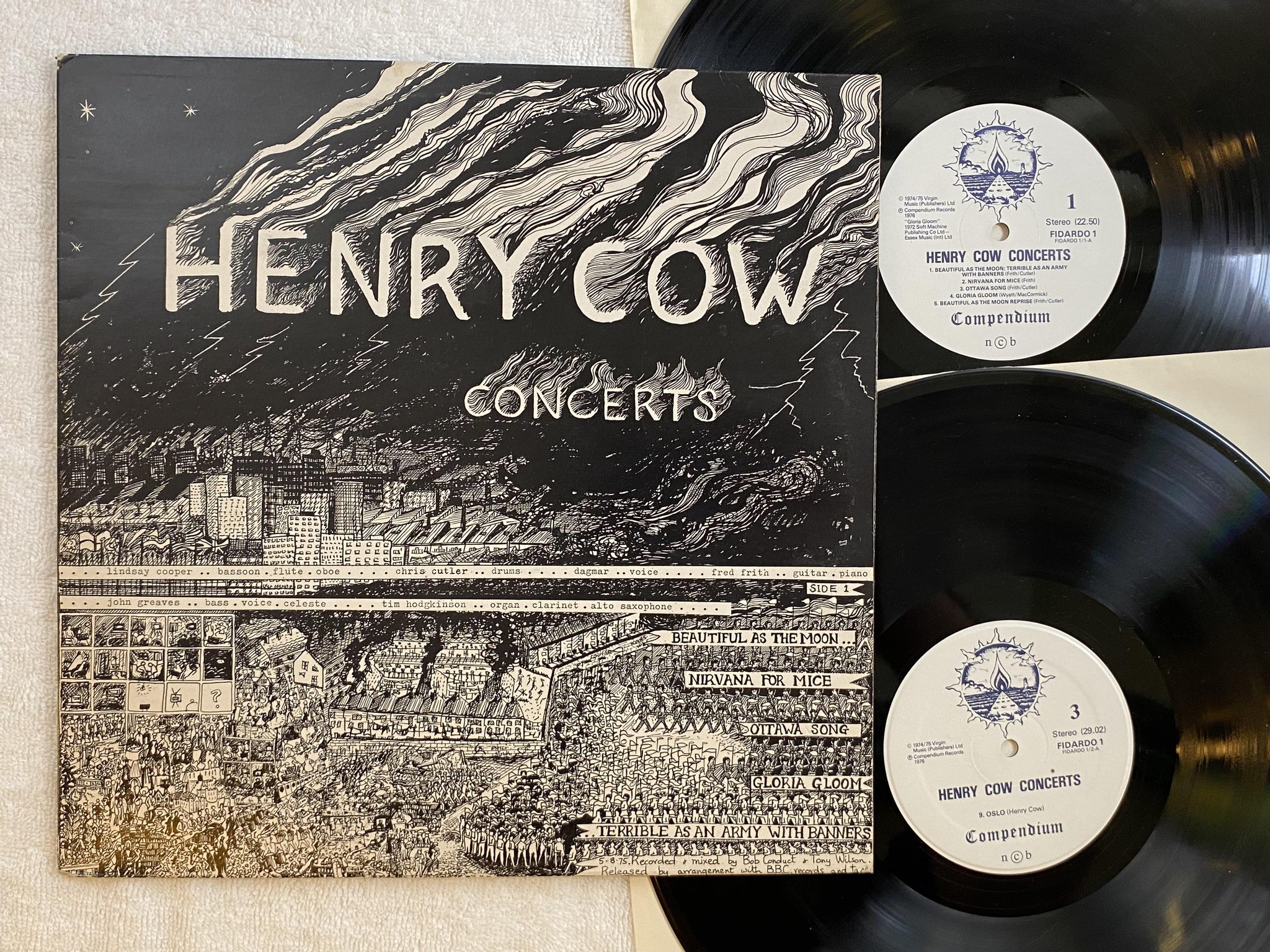 Omslagsbild för skivan HENRY COW converts 2xLP -76 ncb COMPENDIUM FIDARDO 1