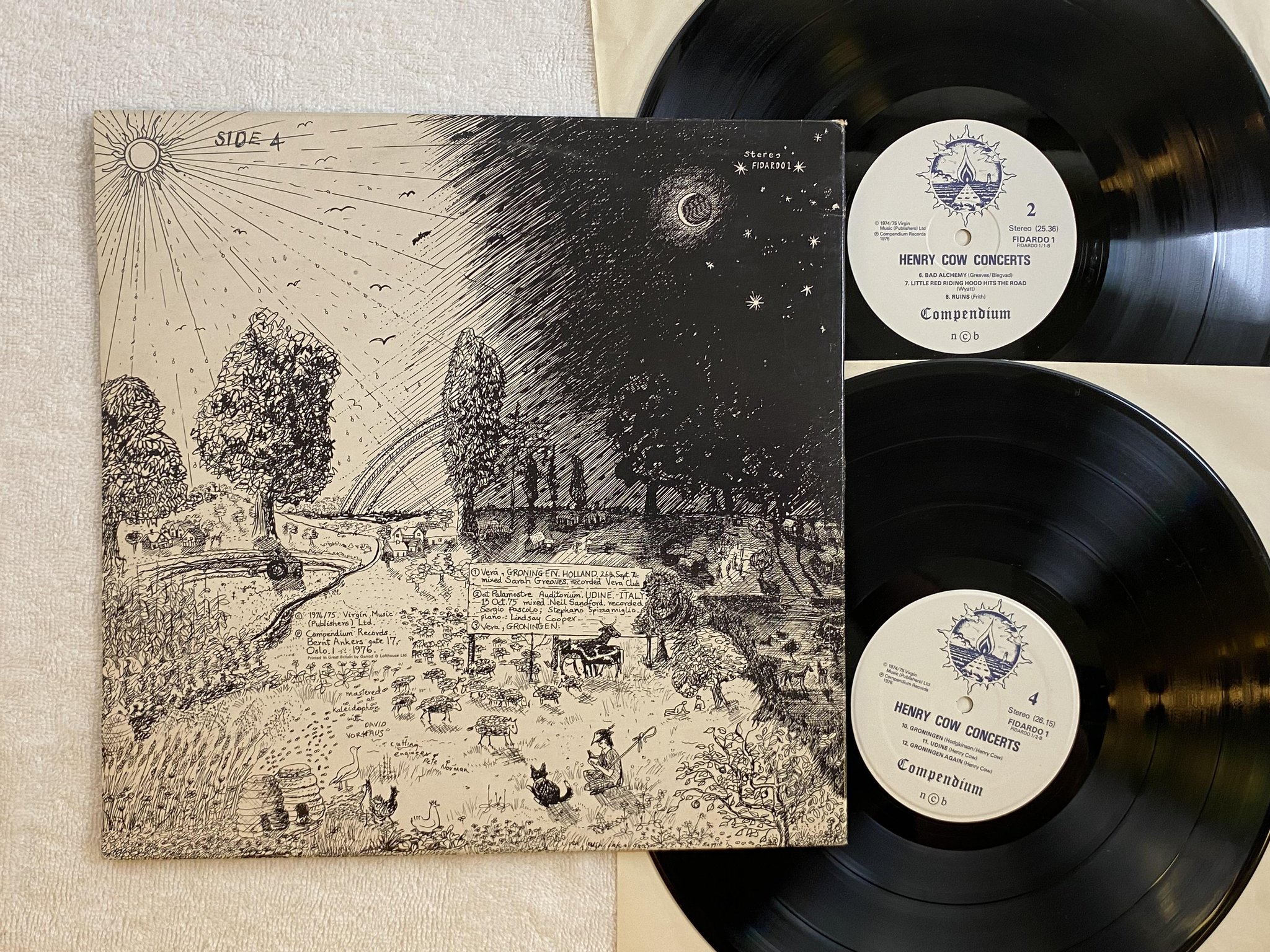 Omslagsbild för skivan HENRY COW converts 2xLP -76 ncb COMPENDIUM FIDARDO 1