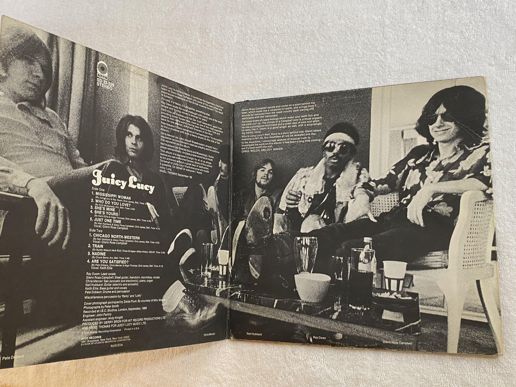 Omslagsbild för skivan JUICY LUCY s/t LP -70 US ATCO SD 33-325