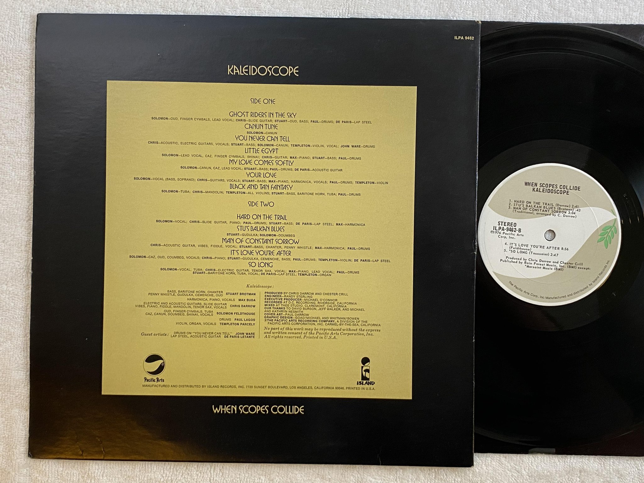 Omslagsbild för skivan KALEIDOSCOPE when scopes collide LP -76 US PACIFIC ARTS ILPA 9462