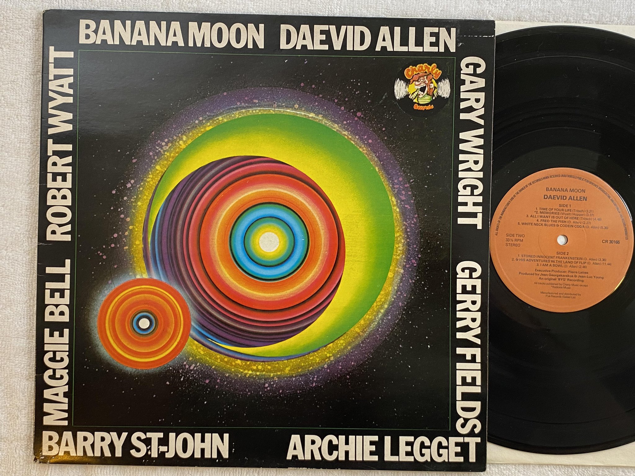 Omslagsbild för skivan DAEVID ALLEN banana moon LP UK CHARLEY CR 30165