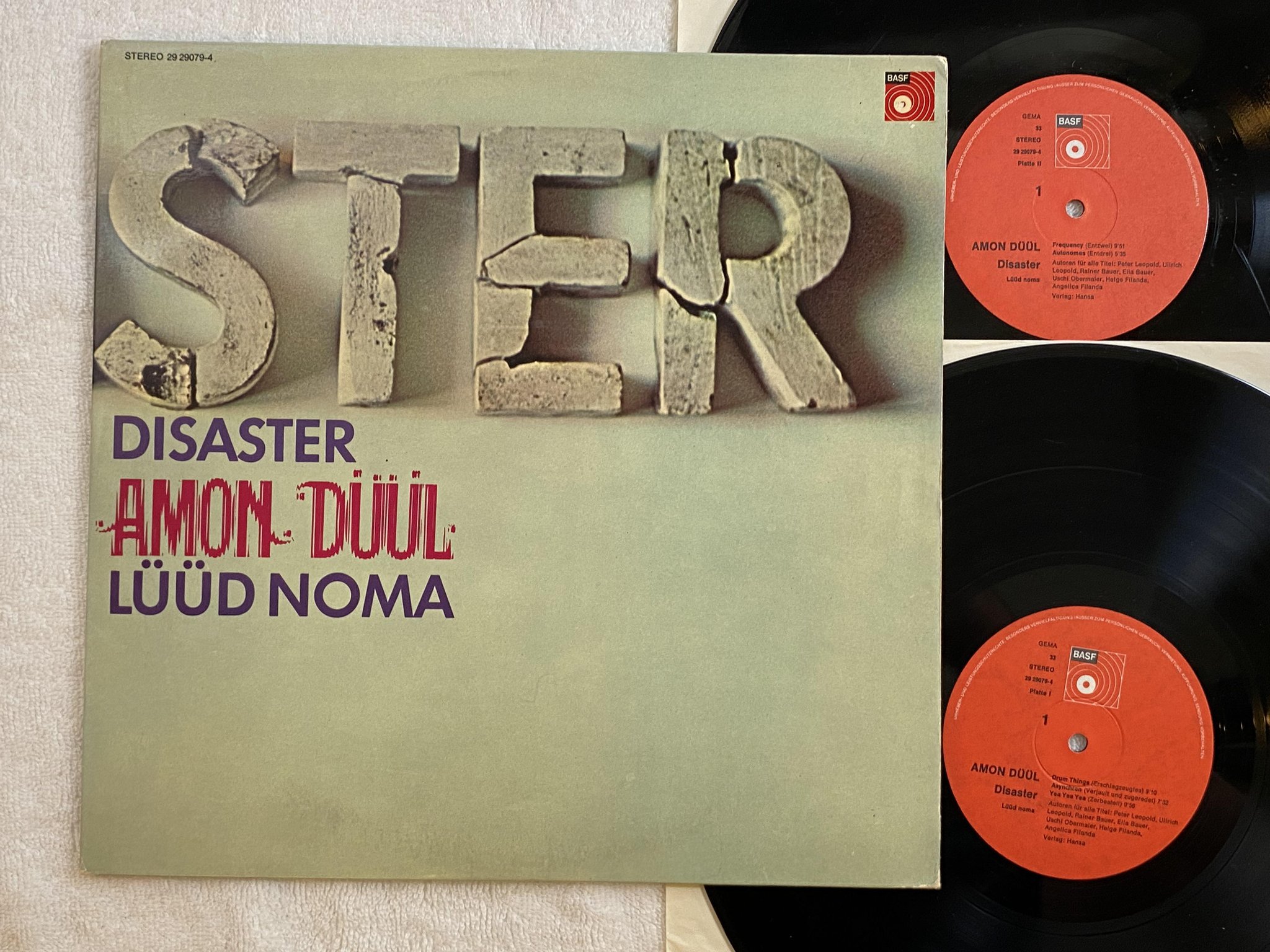 Omslagsbild för skivan AMON DUUL disaster 2xLP -72 Ger BASF 29 29079-4