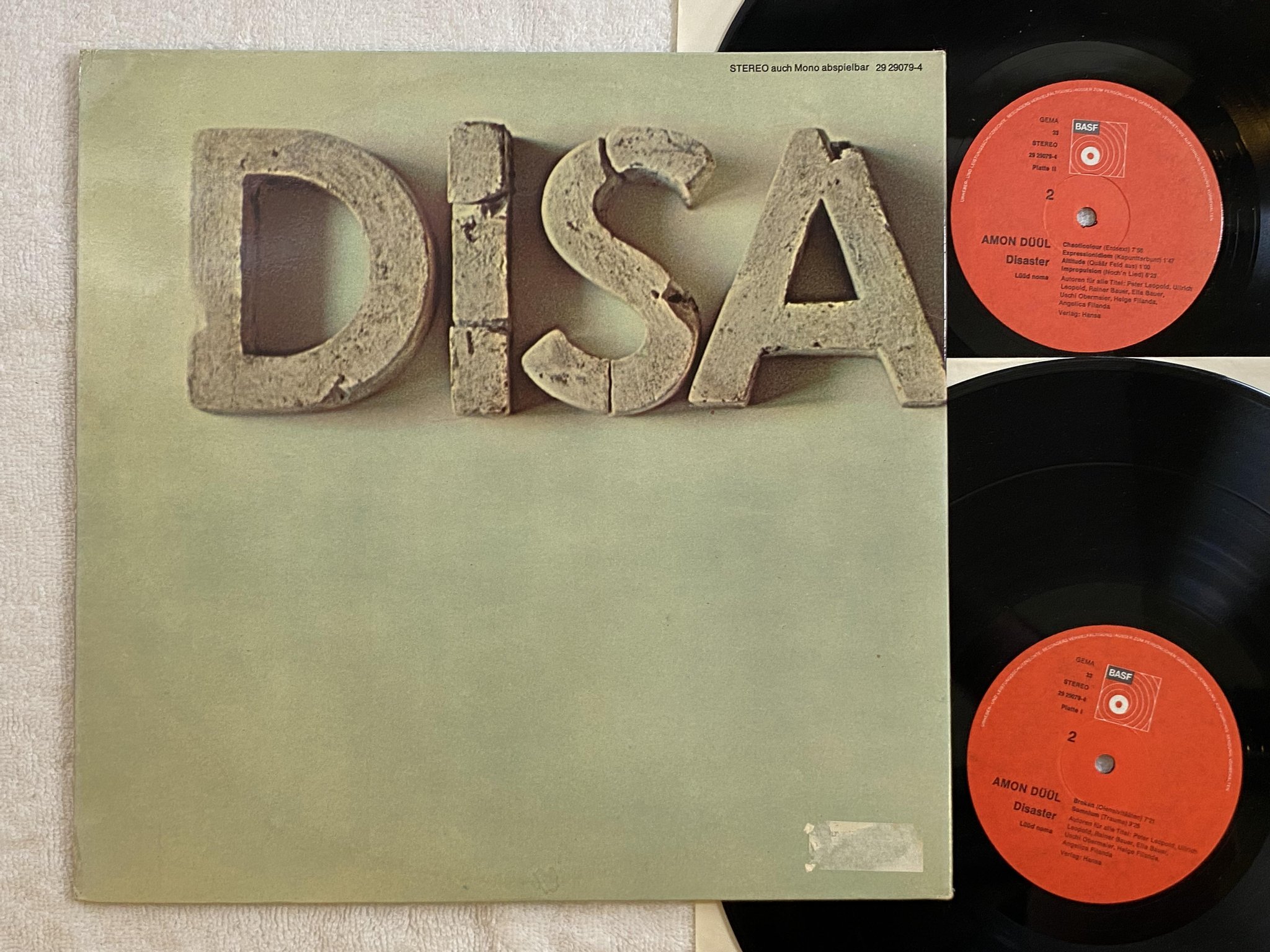 Omslagsbild för skivan AMON DUUL disaster 2xLP -72 Ger BASF 29 29079-4