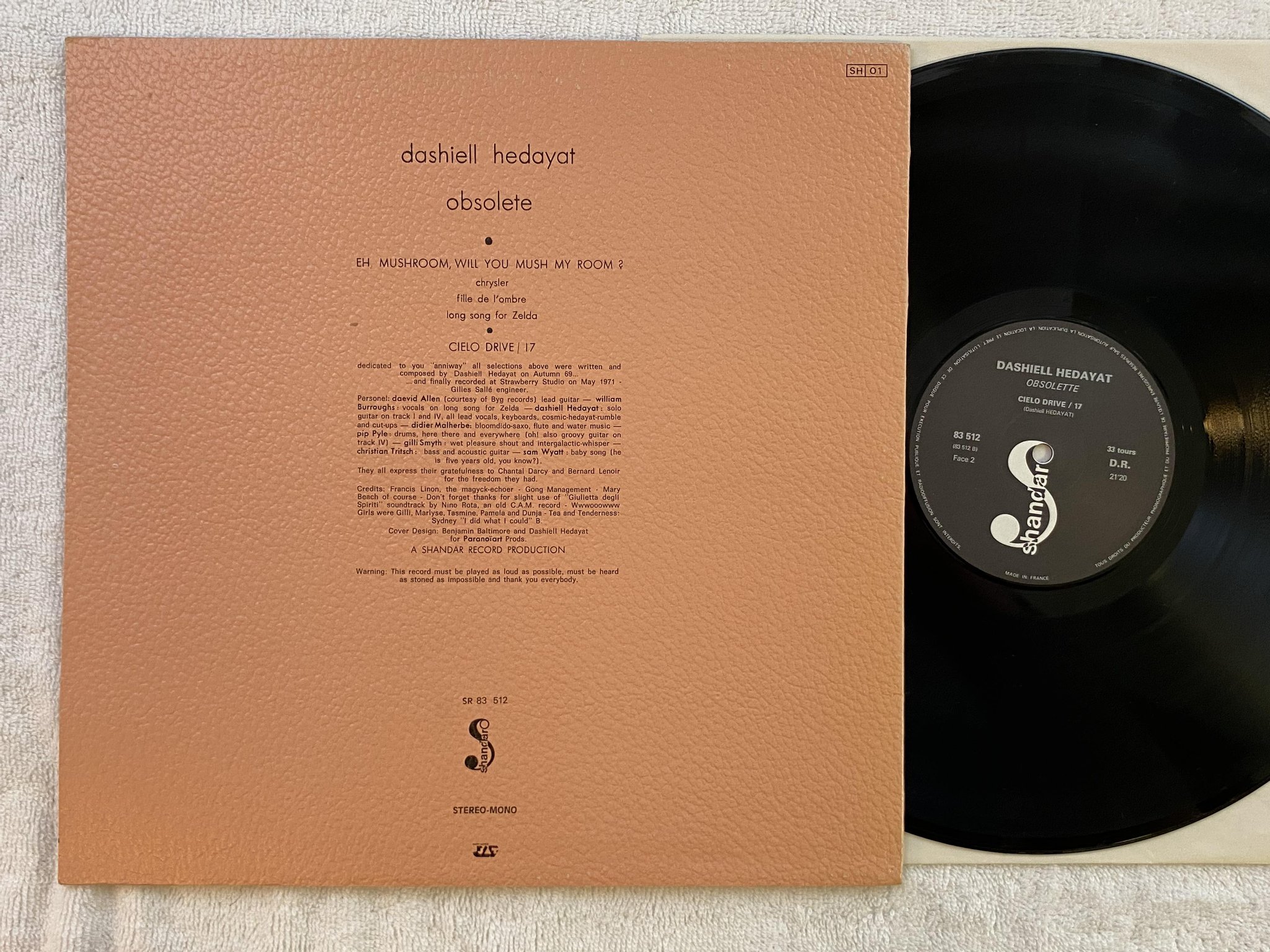 Omslagsbild för skivan DASHIELL HEDAYAT Obsolete LP -78 Fra SHANDAR SR 83512