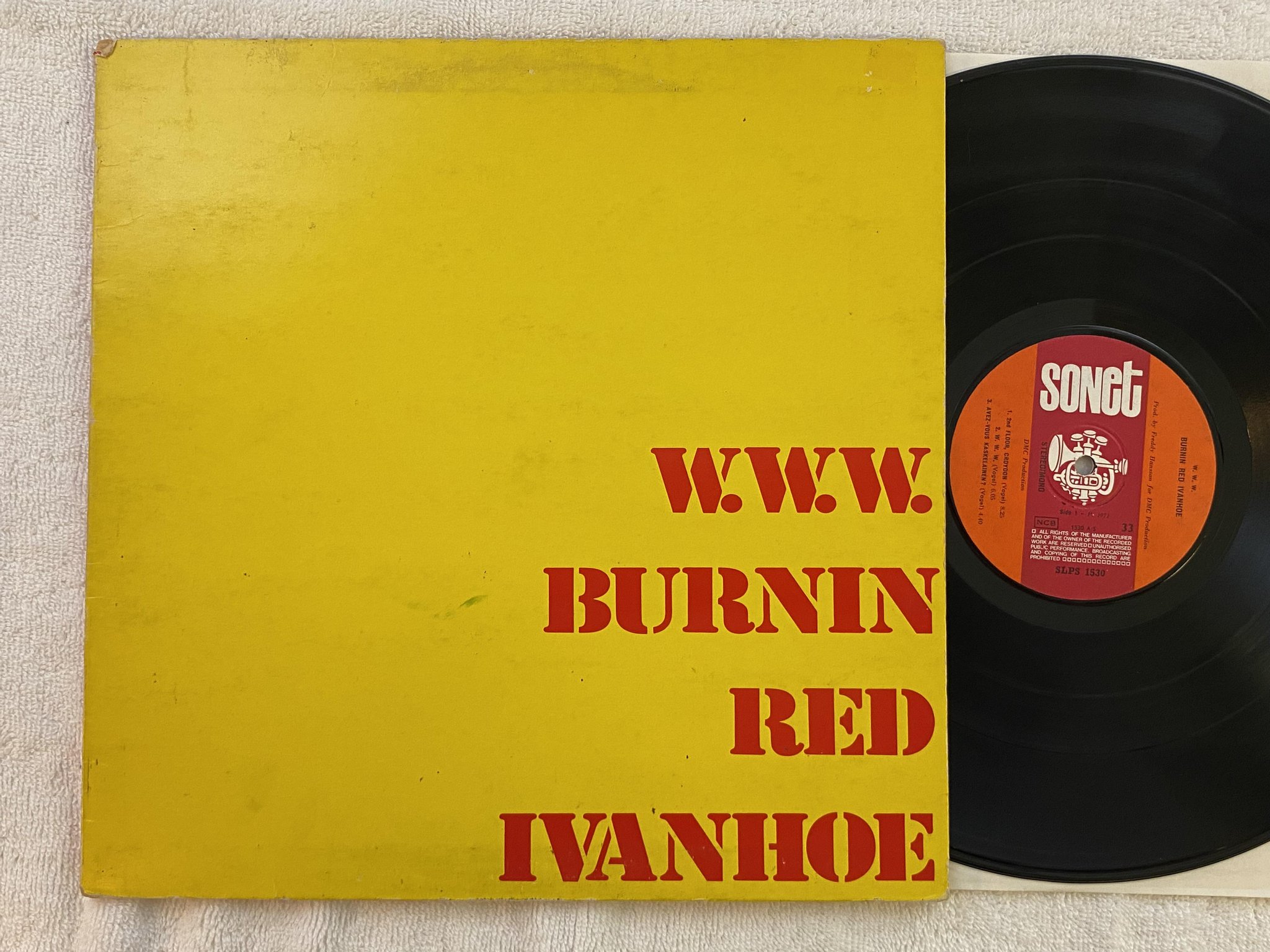 Omslagsbild för skivan BURNING RED IVANHOE W. W. W. LP -71 Den SONET SLPS 1530