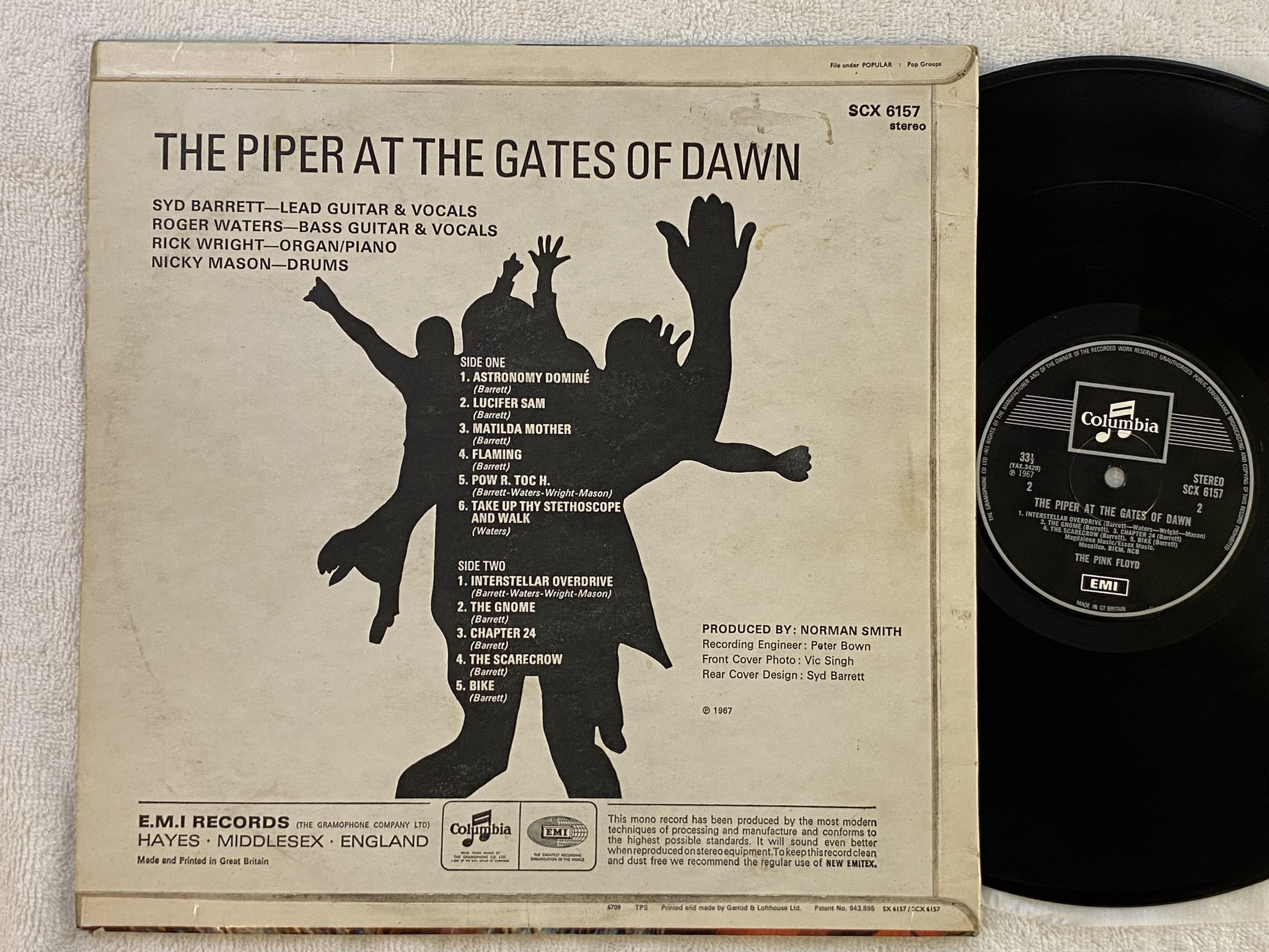Omslagsbild för skivan PINK FLOYD the piper at the gates of dawn LP re UK COLUMBIA / EMI SCX 6157