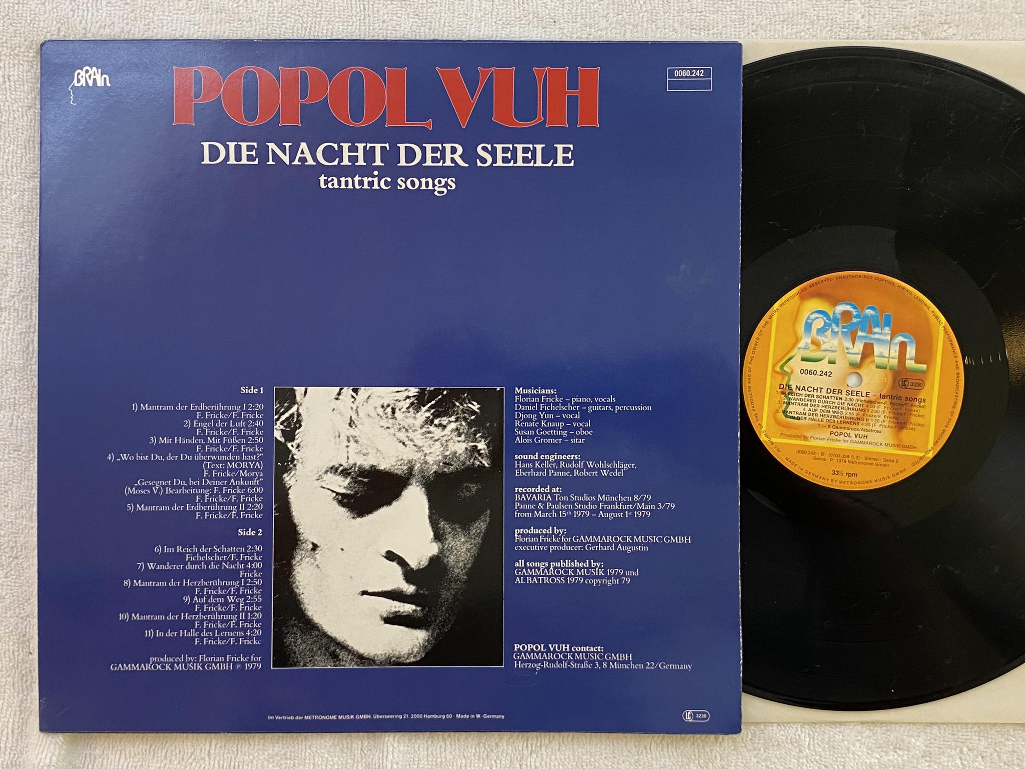 Omslagsbild för skivan POPOL VUH die nacht der seele LP -79 Ger BRAIN 0060.242