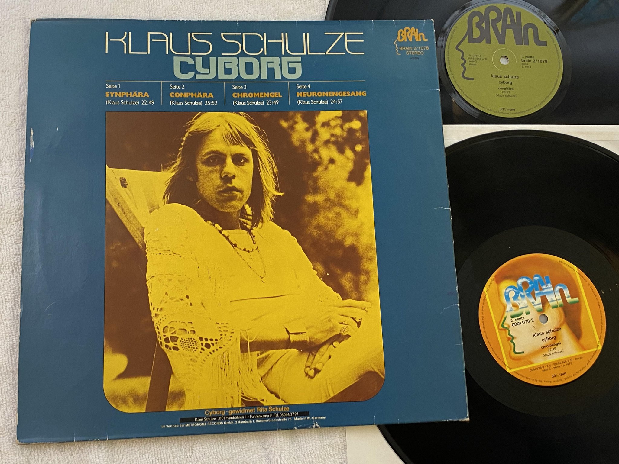 Omslagsbild för skivan KLAUS SCHULZE Cyborg 2xLP re Ger BRAIN 2/1078