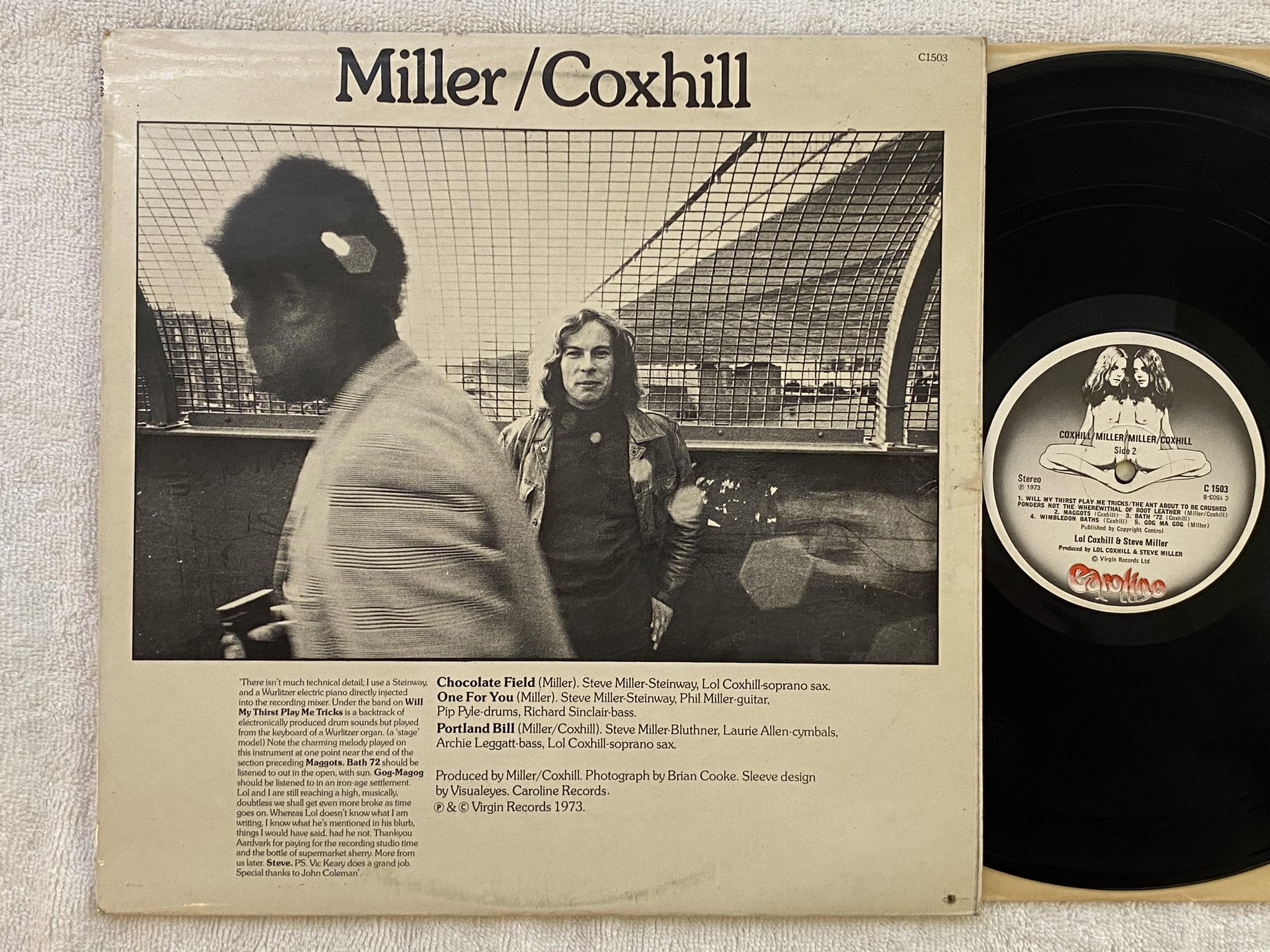 Omslagsbild för skivan MILLER / COXHILL LP -73 UK CAROLINE C 1503
