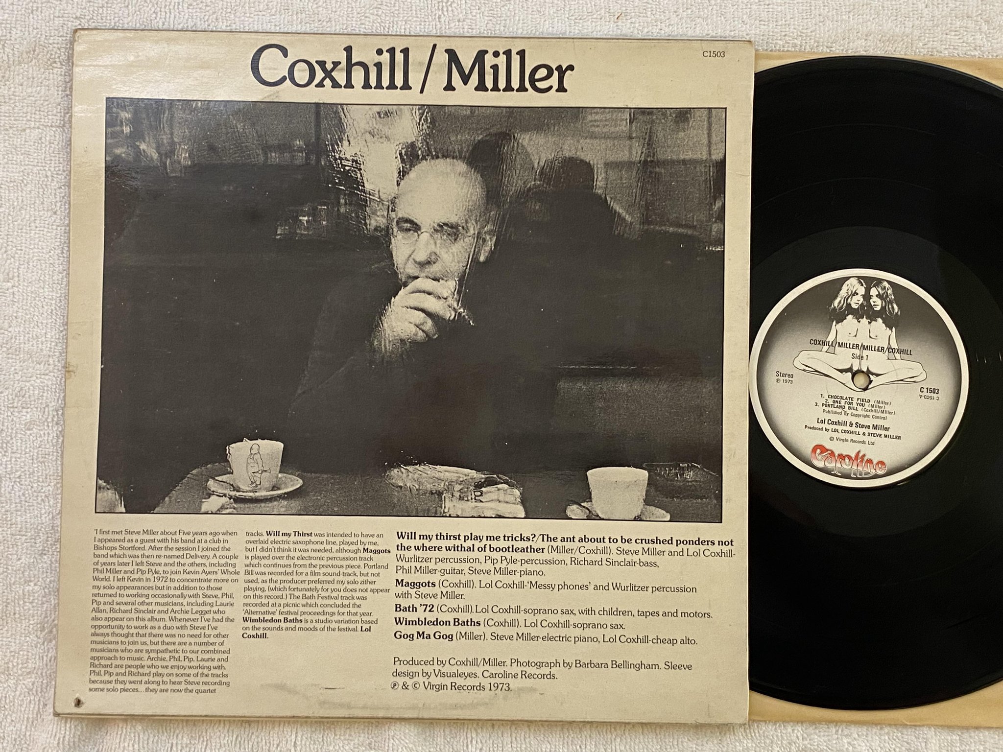 Omslagsbild för skivan MILLER / COXHILL LP -73 UK CAROLINE C 1503