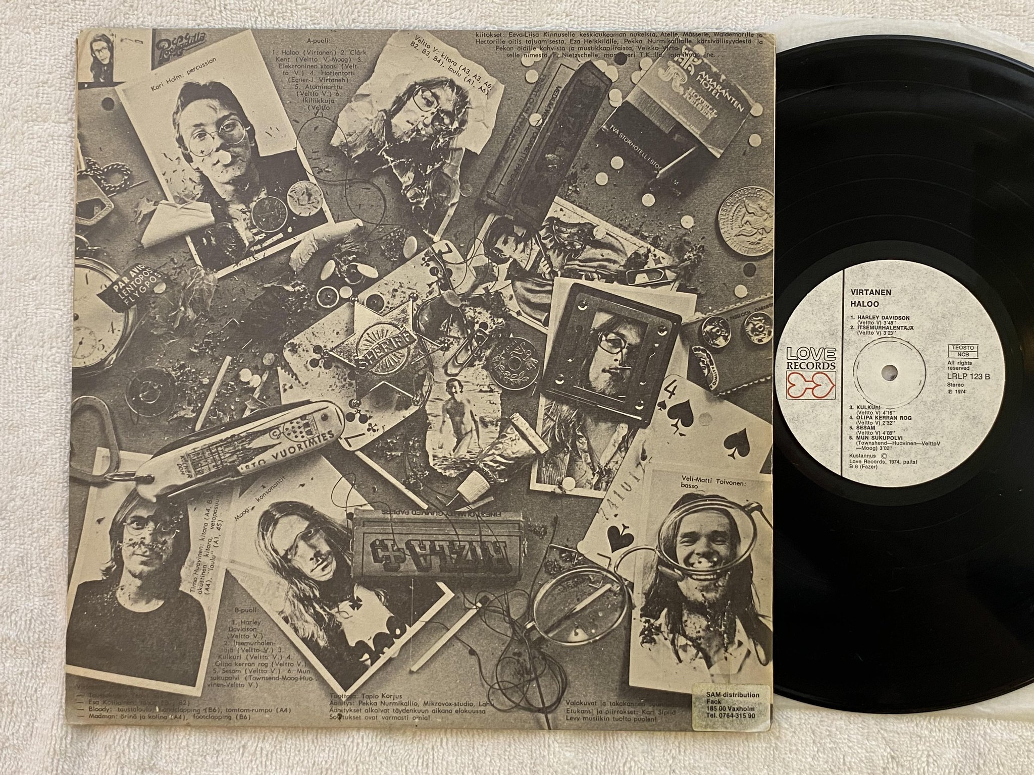 Omslagsbild för skivan VIRTANEN haloo LP -74 Finland LOVE RECORDS LRLP 123 ** RARE **