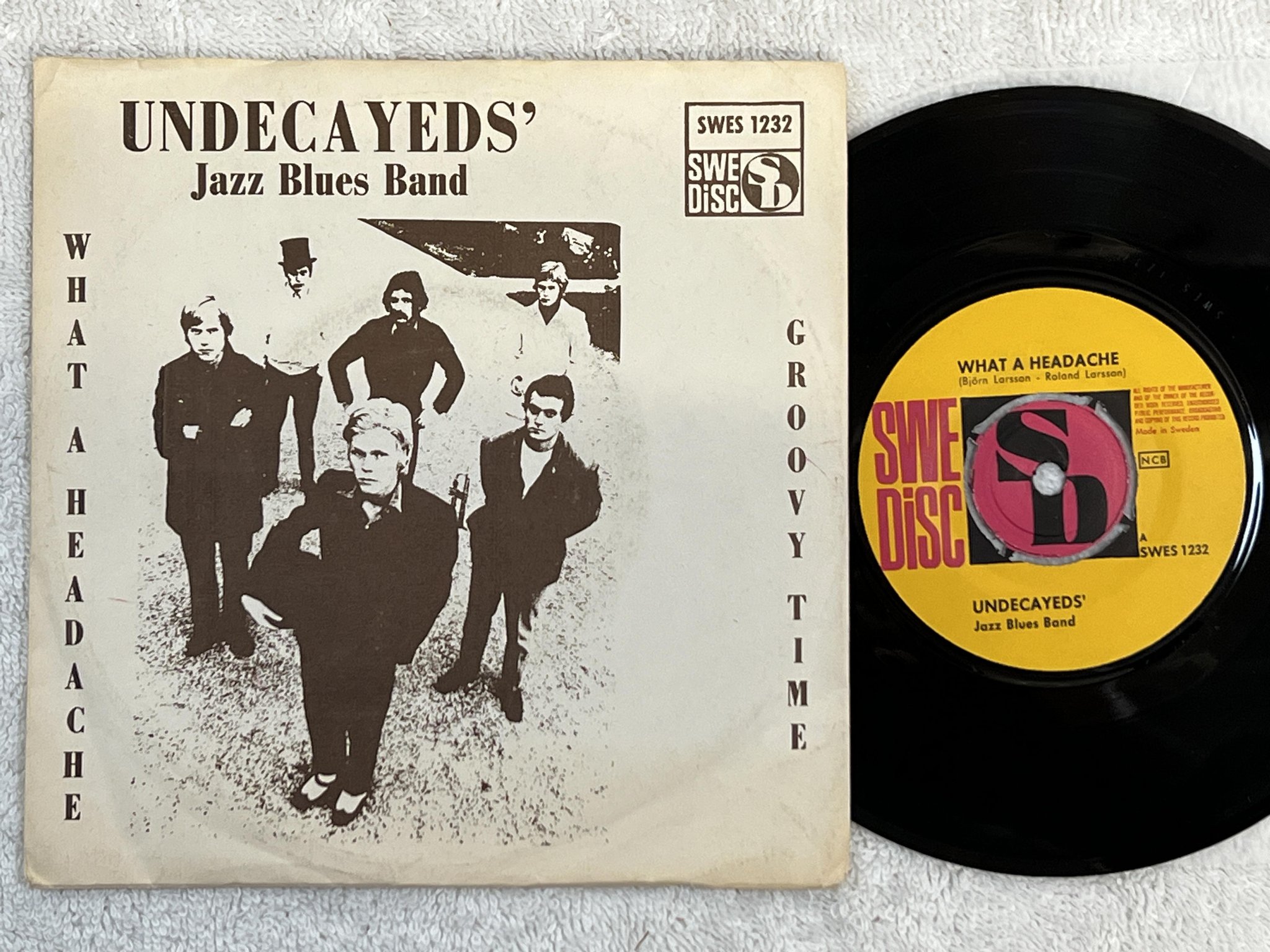 Omslagsbild för skivan UNDECAYEDS JAZZ BLUES BAND Groovy Time 7" -68 SWEDISC SWES 1232 ** R A R E **'