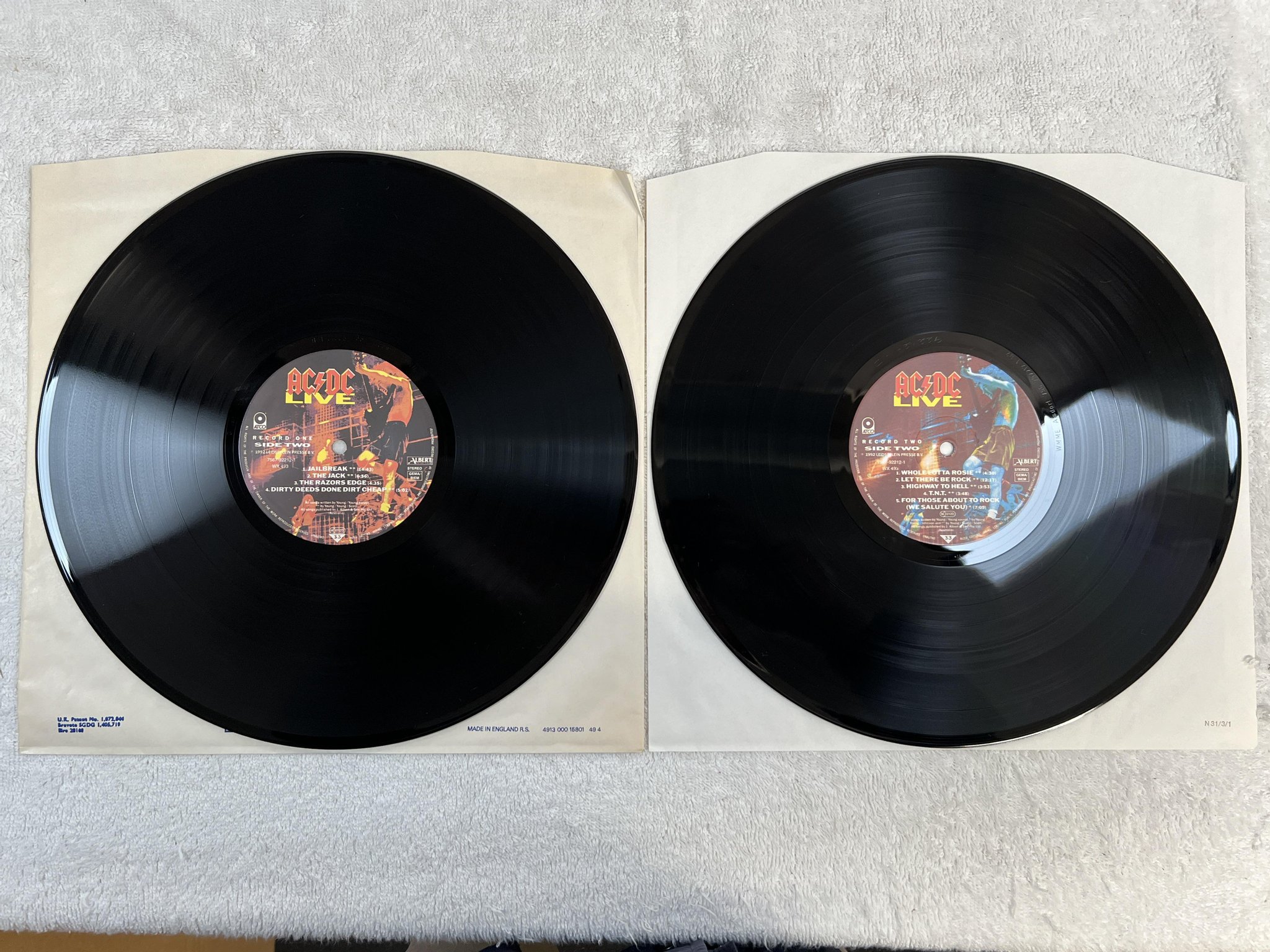 Omslagsbild för skivan AC/DC live 2xLP -92 Ger ATCO 7567-92212-1