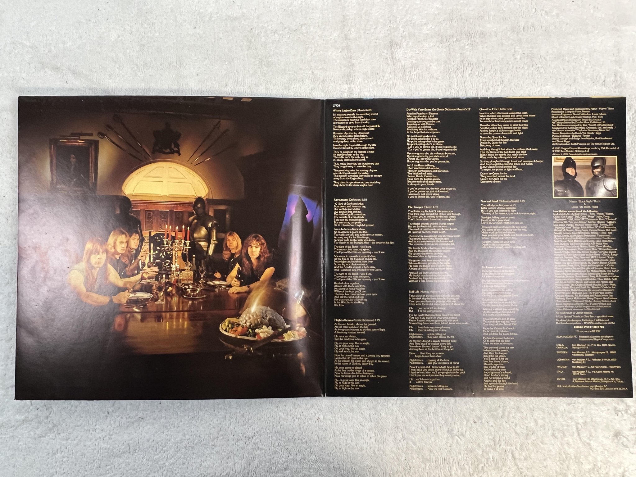 Omslagsbild för skivan IRON MAIDEN piece of mind LP -83 EMI 1A 064-07724