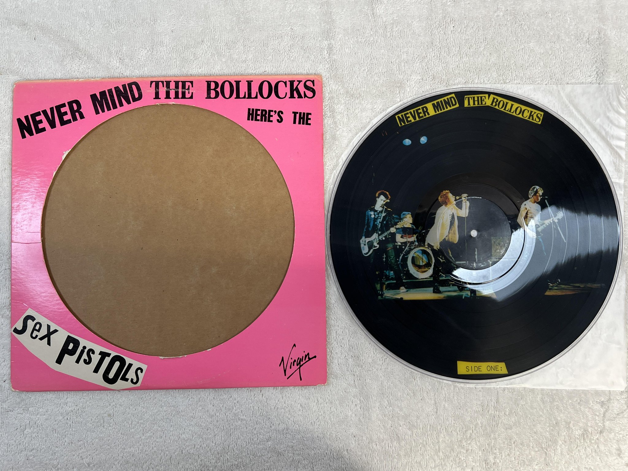 Omslagsbild för skivan SEX PISTOLS picture disc LP -78 UK VIRGIN VP 2086