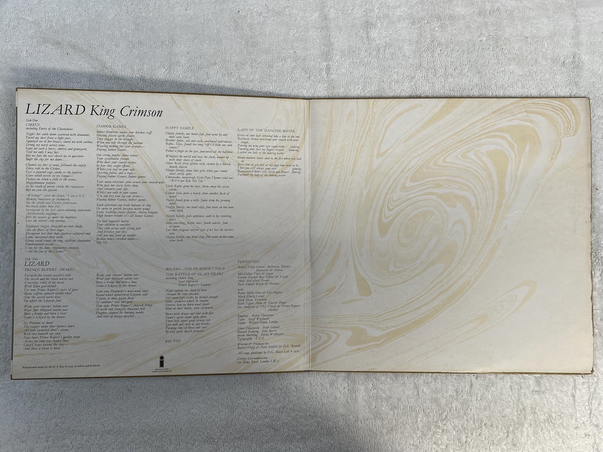 Omslagsbild för skivan KING CRIMSON lizard LP -70 UK ISLAND ILPS 9141