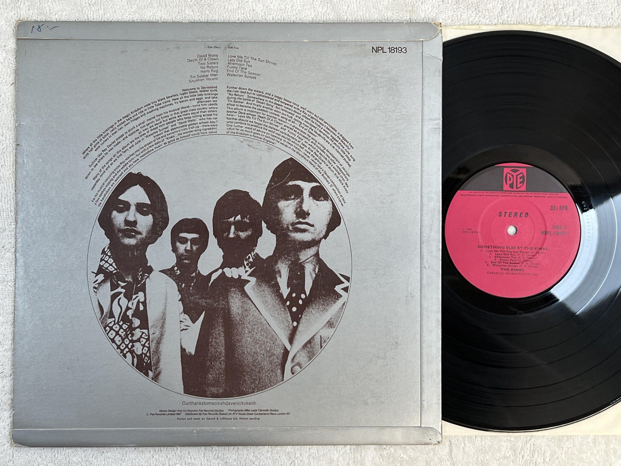 Omslagsbild för skivan KINKS Something Else By The Kinks LP -67 UK PYE NSPL.18193