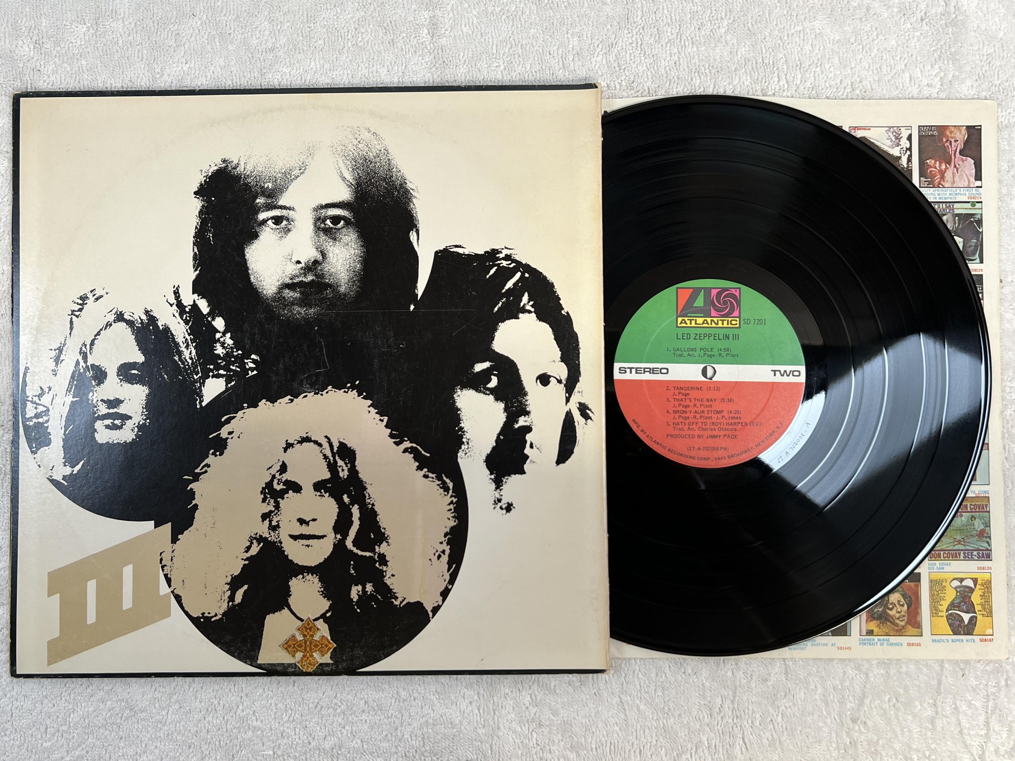 Omslagsbild för skivan LED ZEPPELIN III LP -70 US ATLANTIC SD 7201 *** EARLY PPRESSING ***