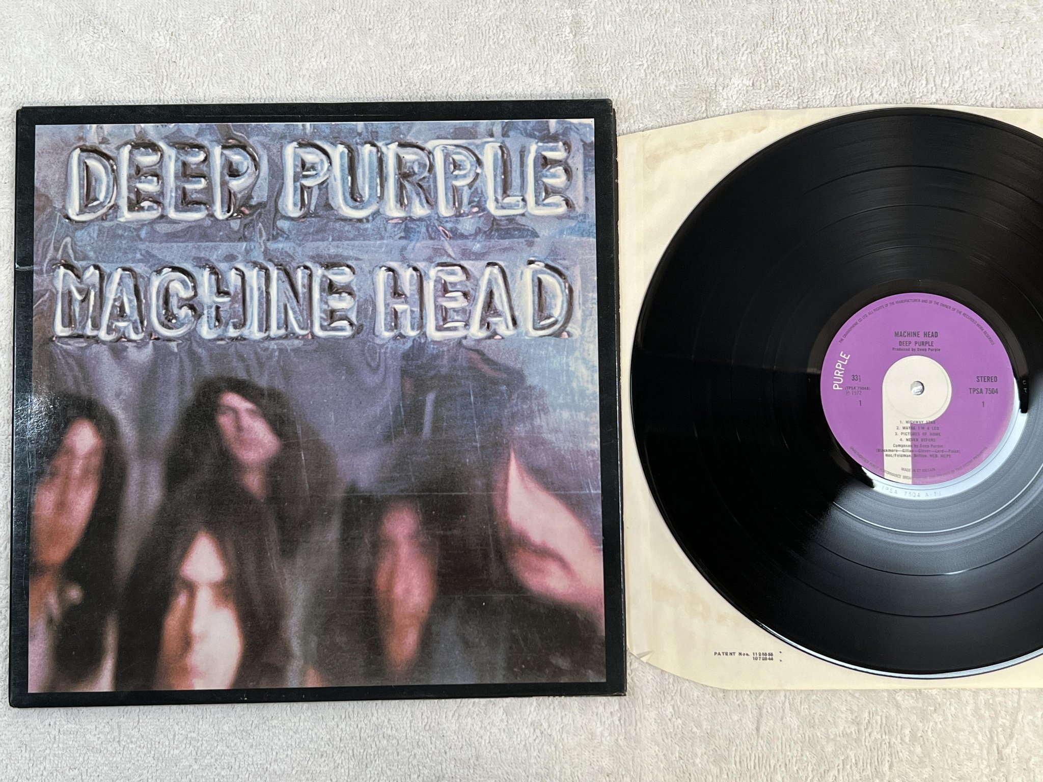 Omslagsbild för skivan DEEP PURPLE machine head LP -72 UK PURPLE TPSA 7504