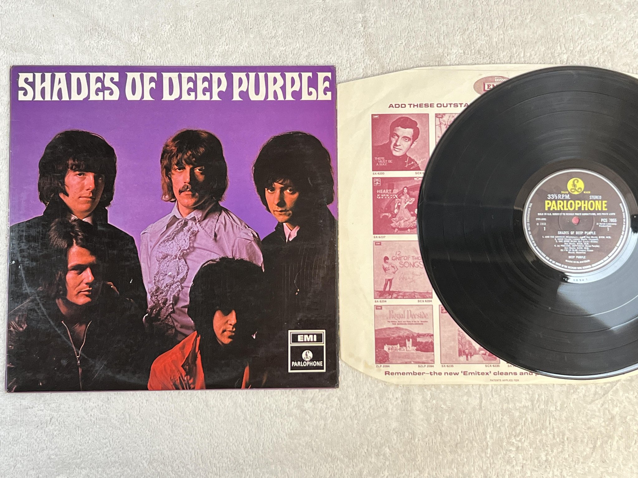 Omslagsbild för skivan DEEP PURPLE shades of ... LP -68 UK PARLOPHONE SCS 7055 *** R A R E ***