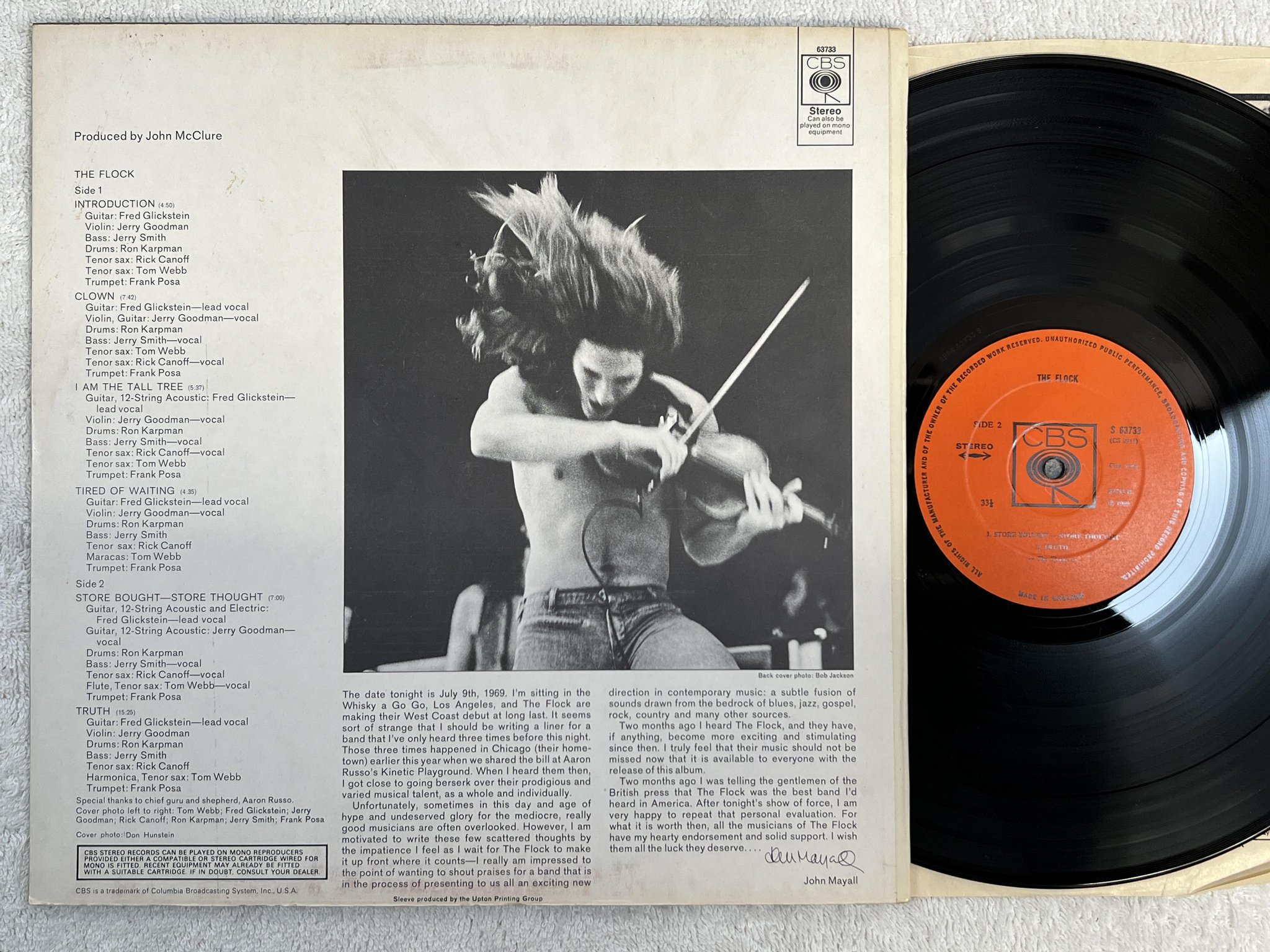 Omslagsbild för skivan THE FLOCK s/t LP -69 UK CBS S 63733