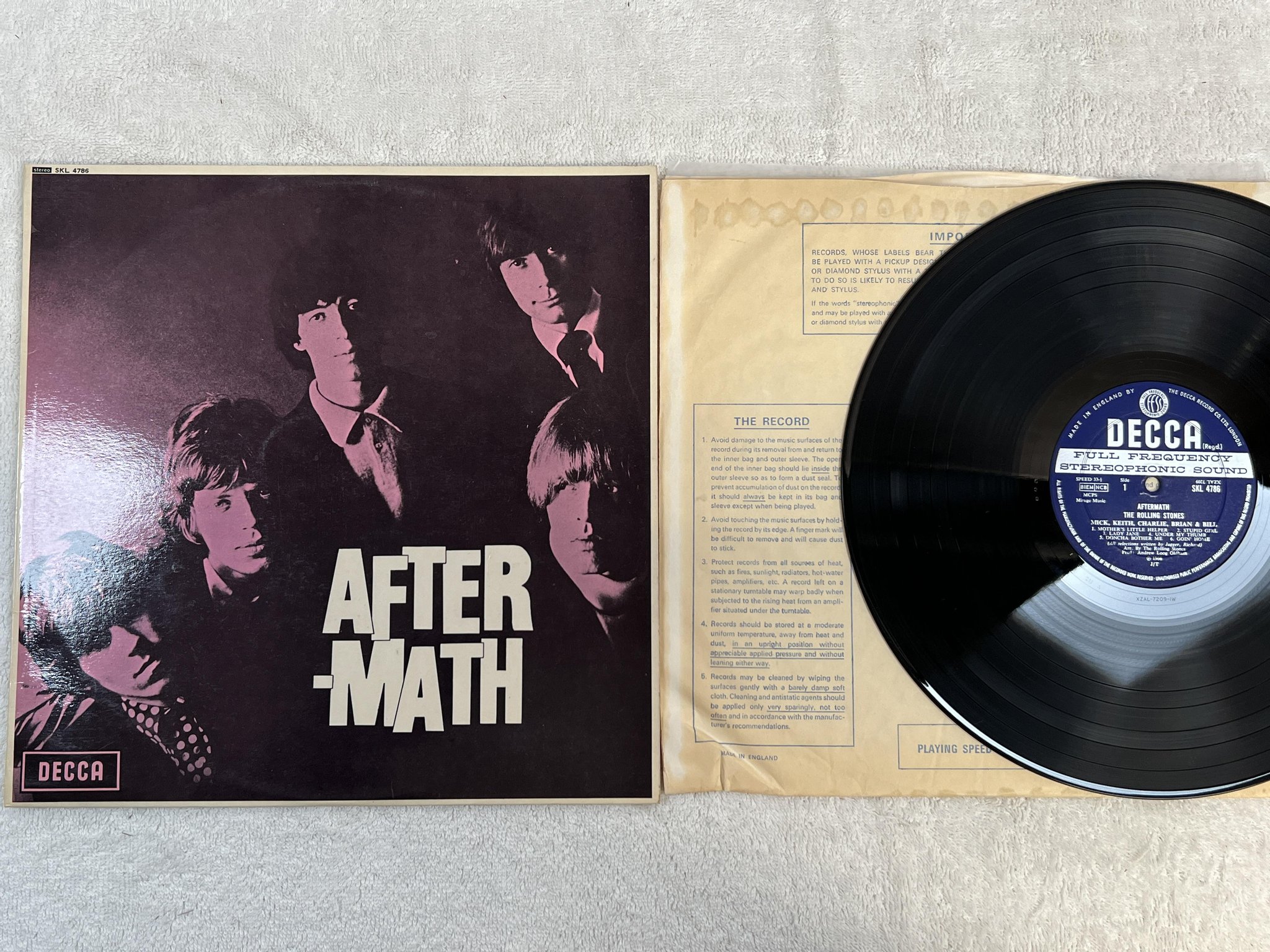 Omslagsbild för skivan THE ROLLING STONES aftermath LP -66 UK DECCA SKL 4786
