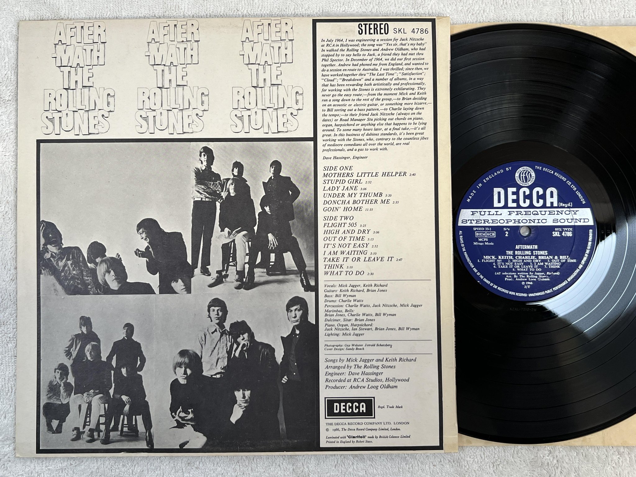 Omslagsbild för skivan THE ROLLING STONES aftermath LP -66 UK DECCA SKL 4786