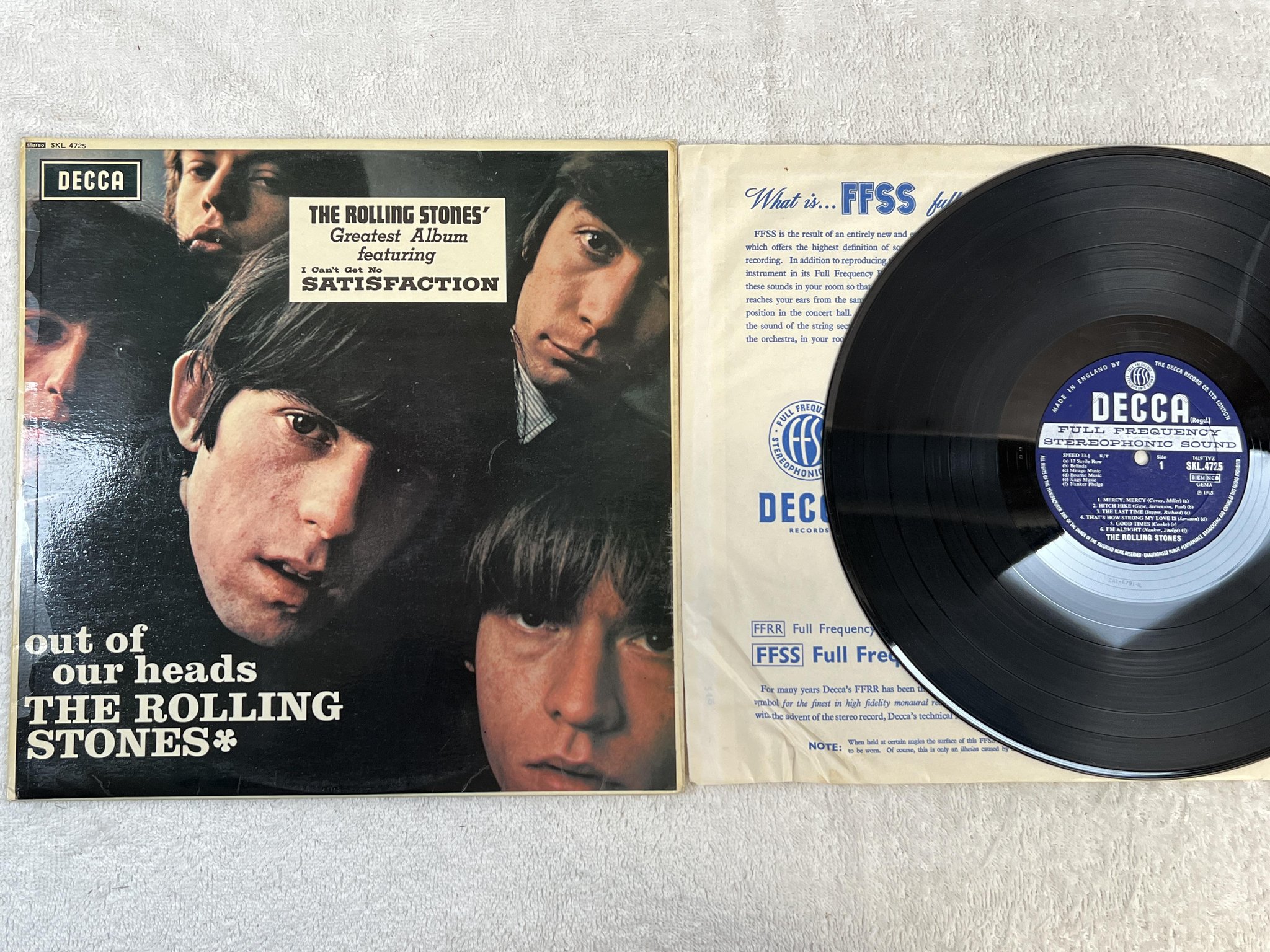 Omslagsbild för skivan THE ROLLING STONES out of our heads LP -65 UK DECCA SKL 4725