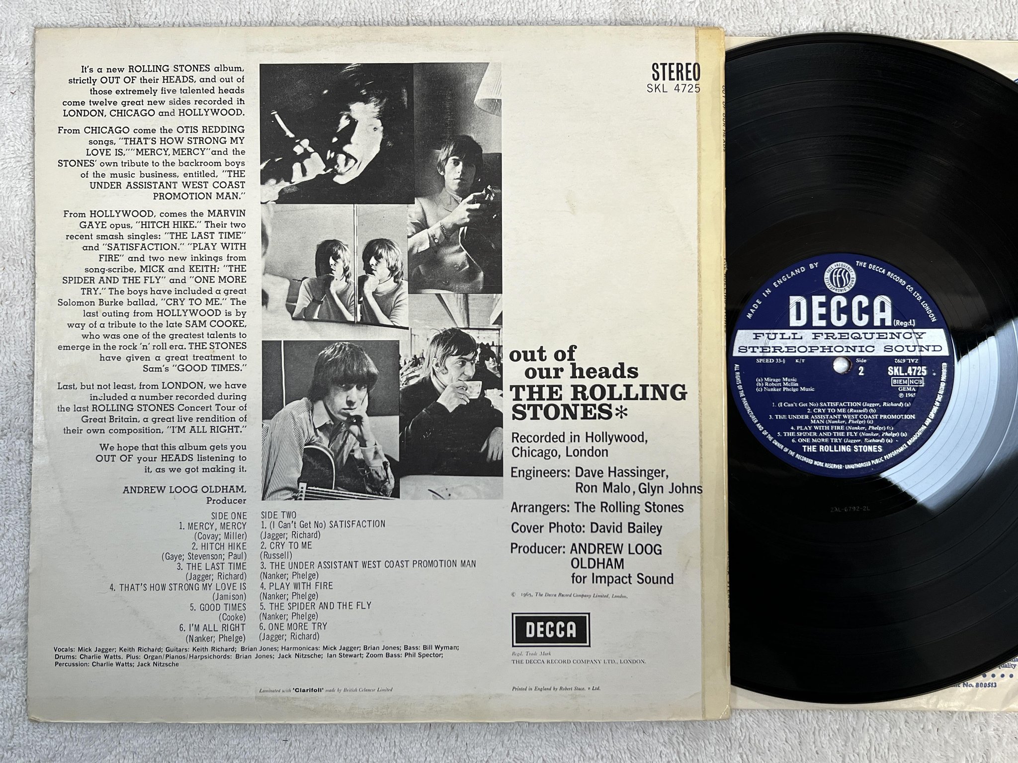 Omslagsbild för skivan THE ROLLING STONES out of our heads LP -65 UK DECCA SKL 4725