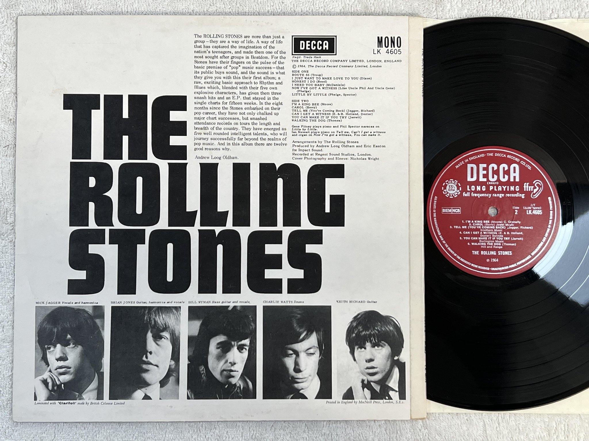 Omslagsbild för skivan THE ROLLING STONES s/t LP -64 UK DECCA LK 4605