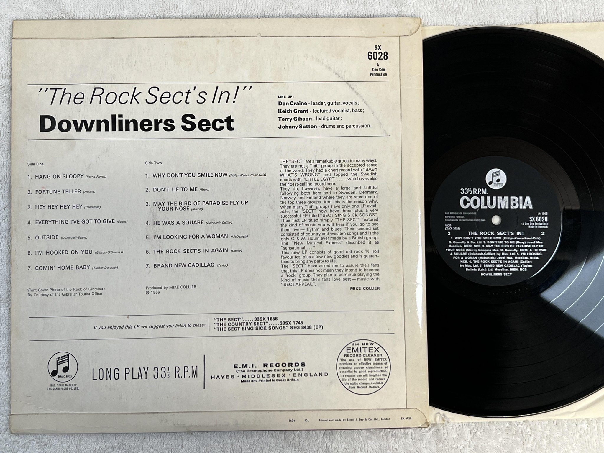 Omslagsbild för skivan DOWNLINERS SECT the rock sect's in! LP -66 Den COLUMBIA SX 6028