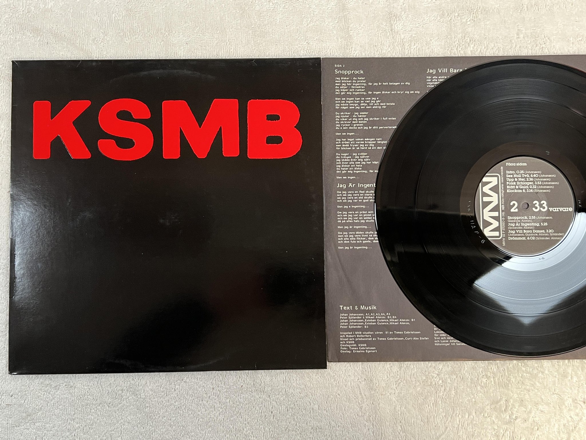 Omslagsbild för skivan KSMB rika barn leka bäst LP -81 MNW 112 P