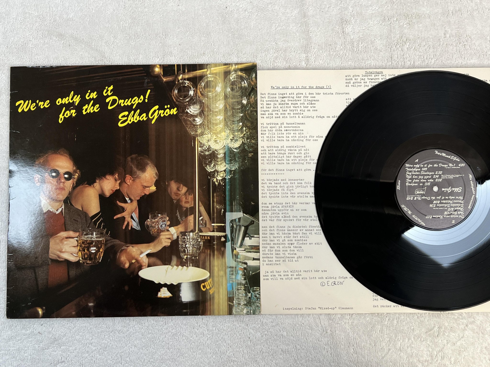 Omslagsbild för skivan EBBA GRÖN we're only in it for the drugs LP -79 Swe MISTLUR MLR-10