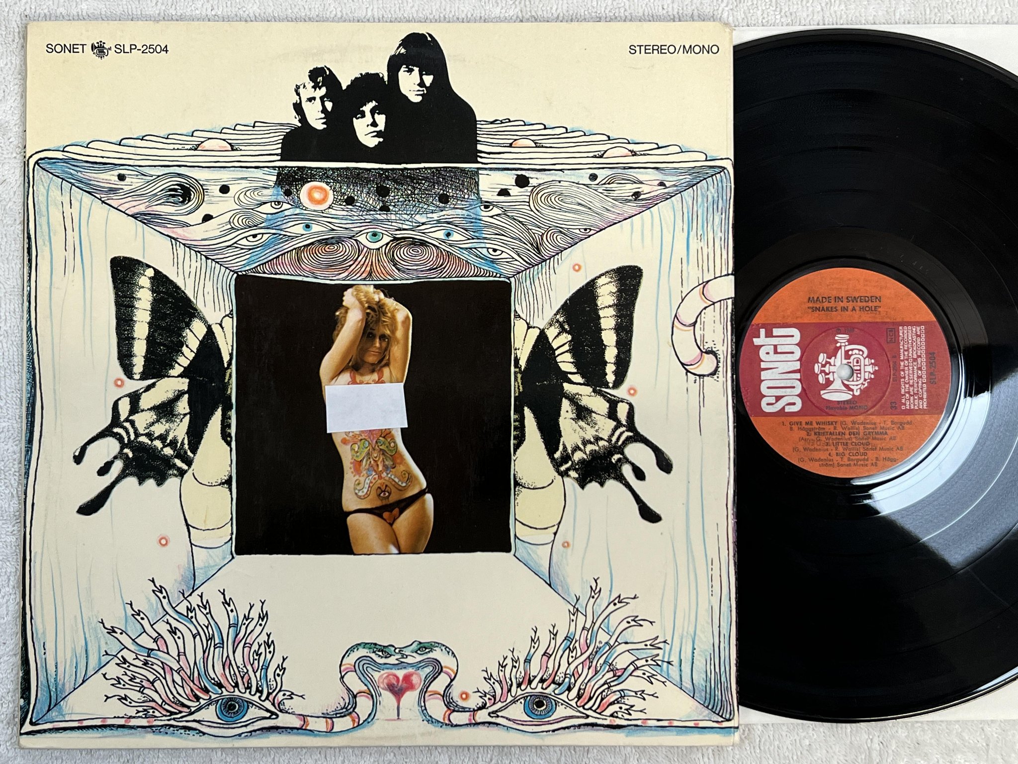 Omslagsbild för skivan MADE IN SWEDEN snakes in a hole LP -69 Swe SONET SLP-2504