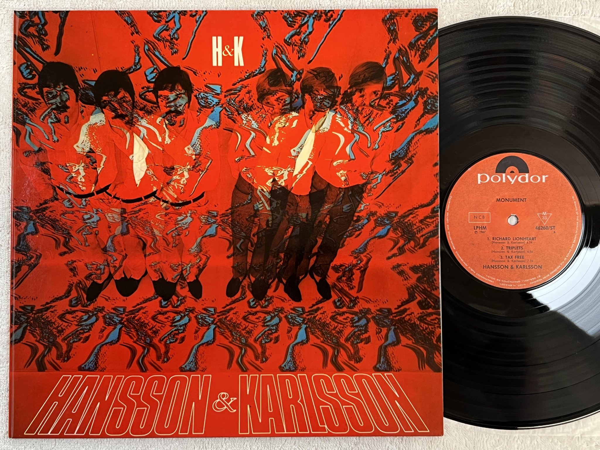 Omslagsbild för skivan HANSSON & KARLSSON monument LP -67 Swe POLYDOR LPHM 46260/ST *** TOPP EX ***