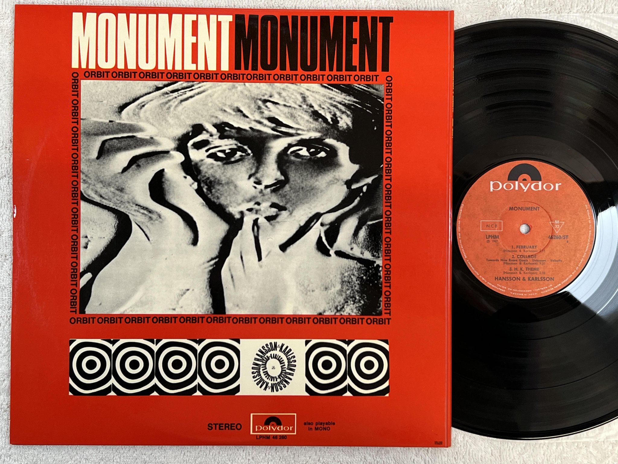 Omslagsbild för skivan HANSSON & KARLSSON monument LP -67 Swe POLYDOR LPHM 46260/ST *** TOPP EX ***