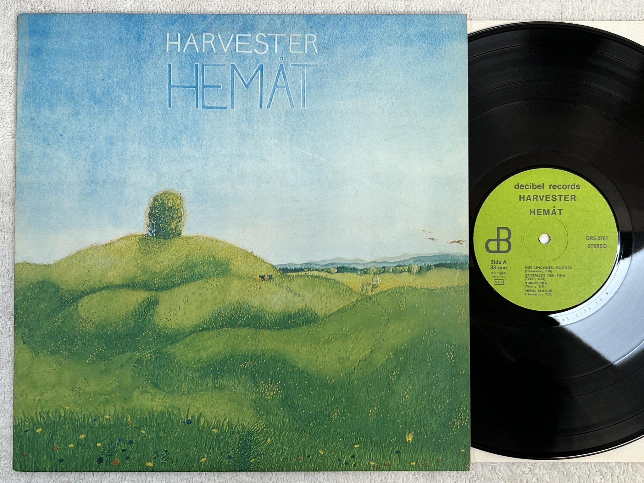 Omslagsbild för skivan HARVESTER hemåt LP -69 Swe DECIBEL DRS 3701 *** R A R E P S Y C H ***