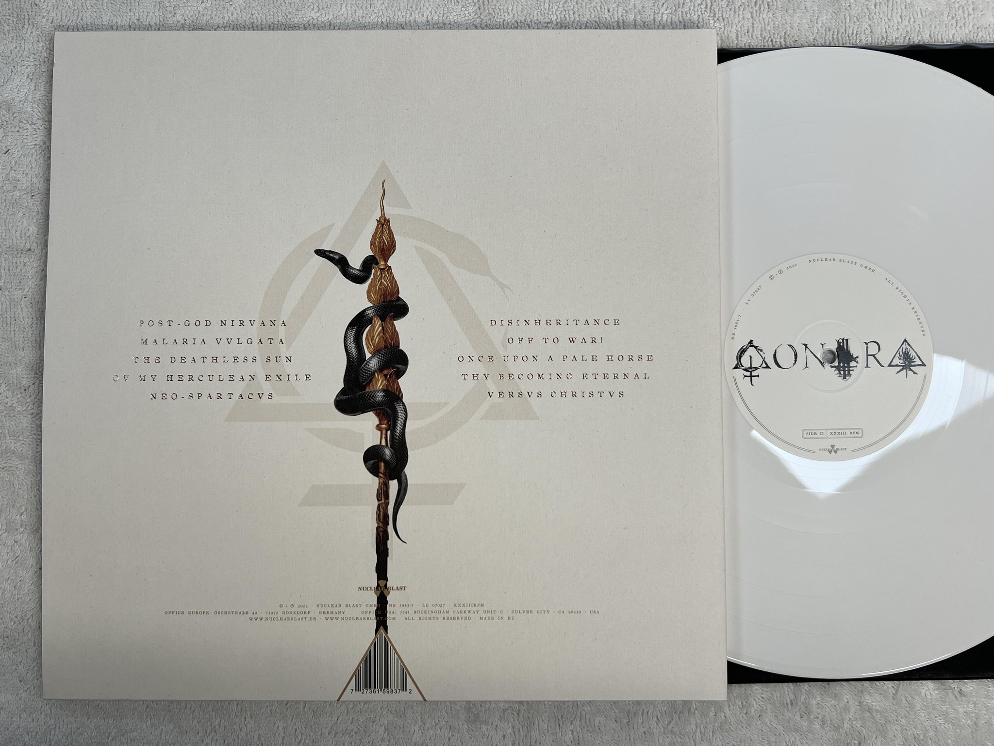 Omslagsbild för skivan BEHEMOTH Opvs Contra Natvram LP 2022 nuclear blast NB 5983-7