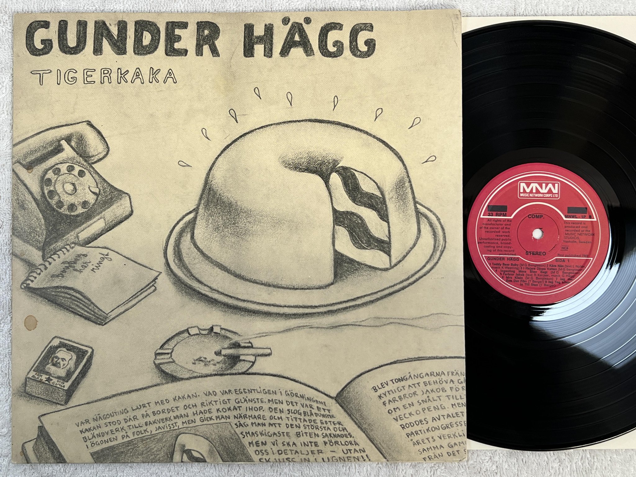Omslagsbild för skivan GUNDER HÄGG tigerkaka LP -69 Swe MNW MNWL-1P
